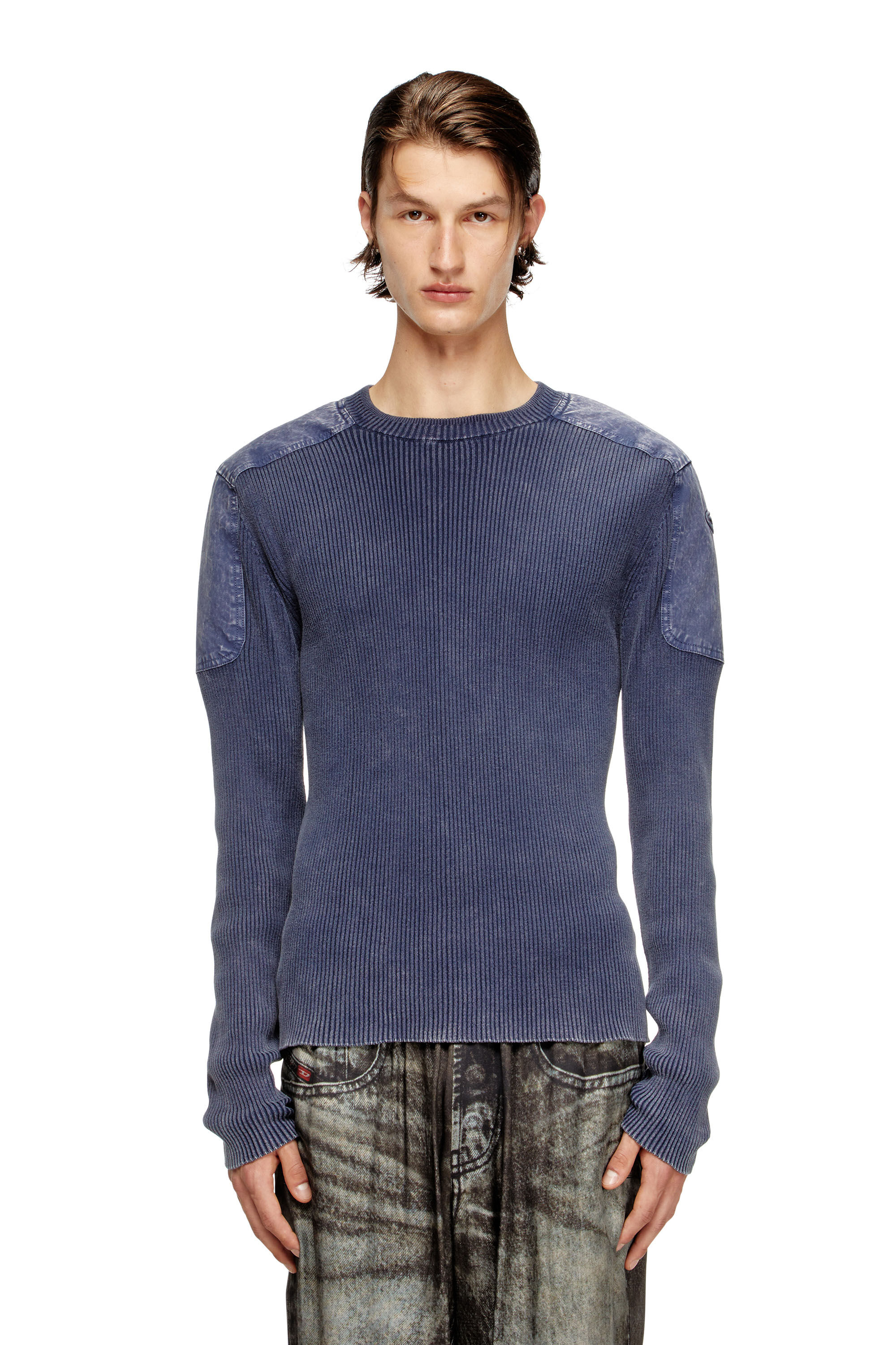 Diesel - K-MARTIN, Man's Jumper with contrast shoulder panels in null - 3