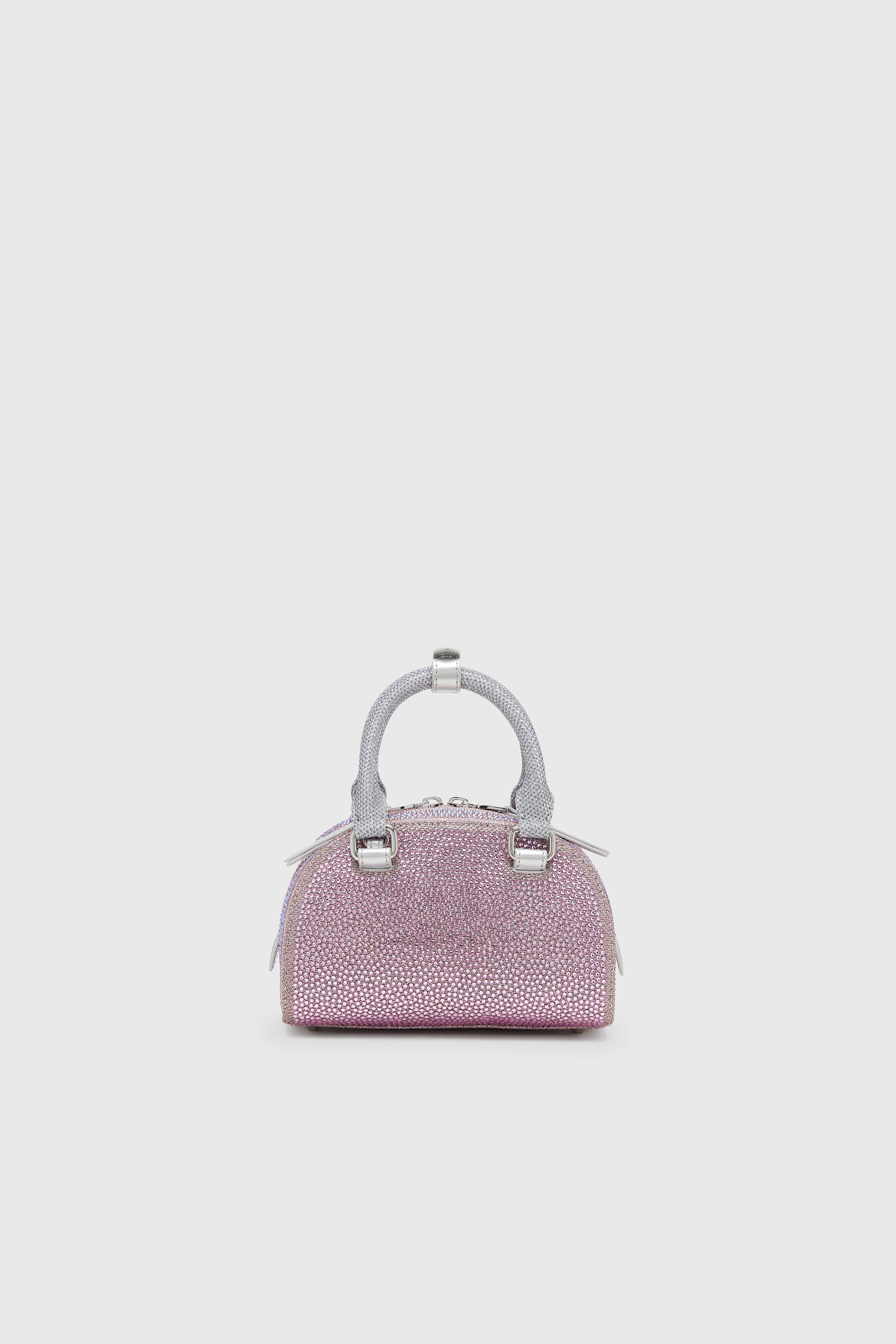 Diesel - 1DR DOME CROSSBODY, Woman's 1DR Dome - Small bowling bag in crystal Lurex in Pink - 3