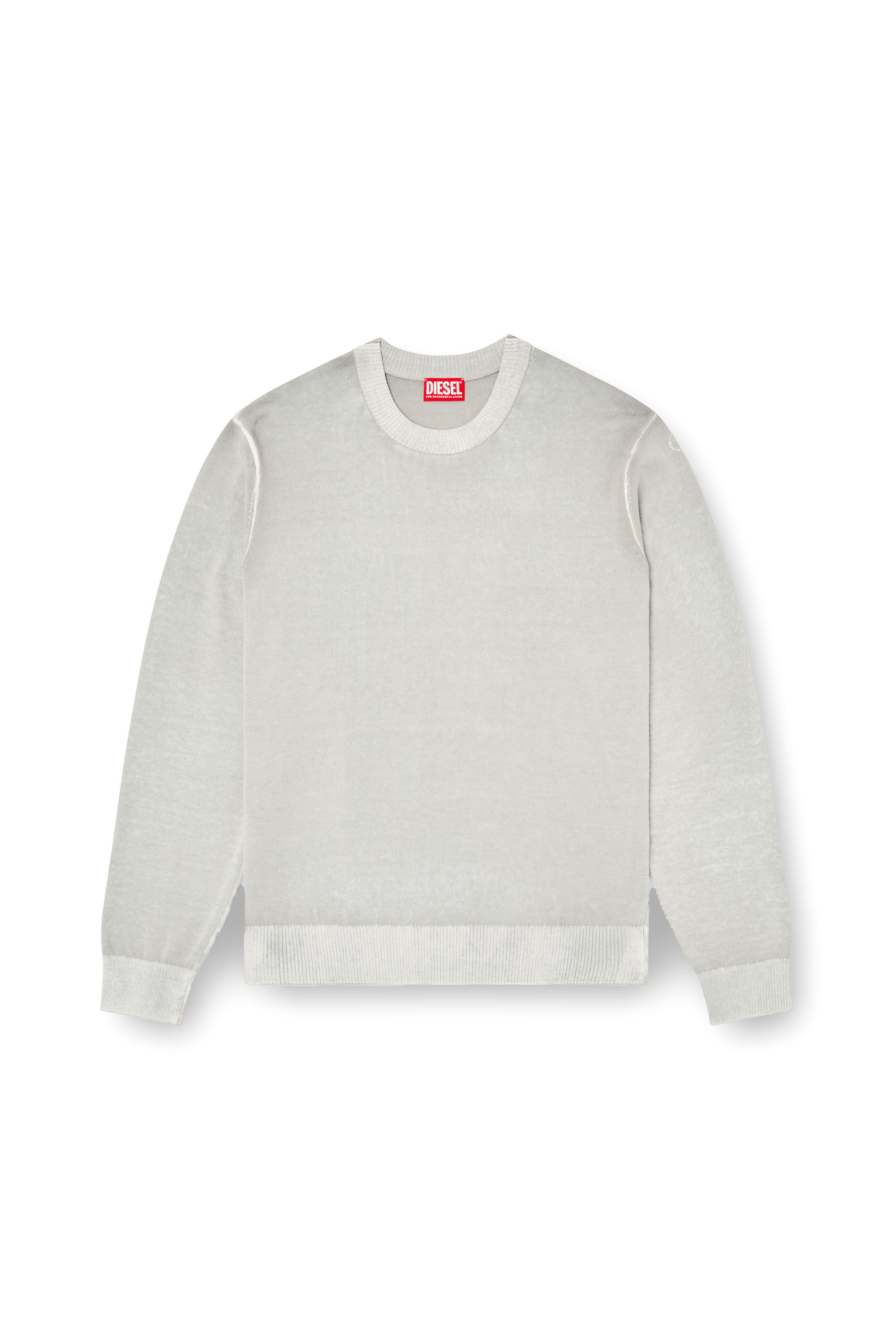 Diesel - K-LARENCE-B, Man's Reverse-print cotton jumper in Light Grey - 2