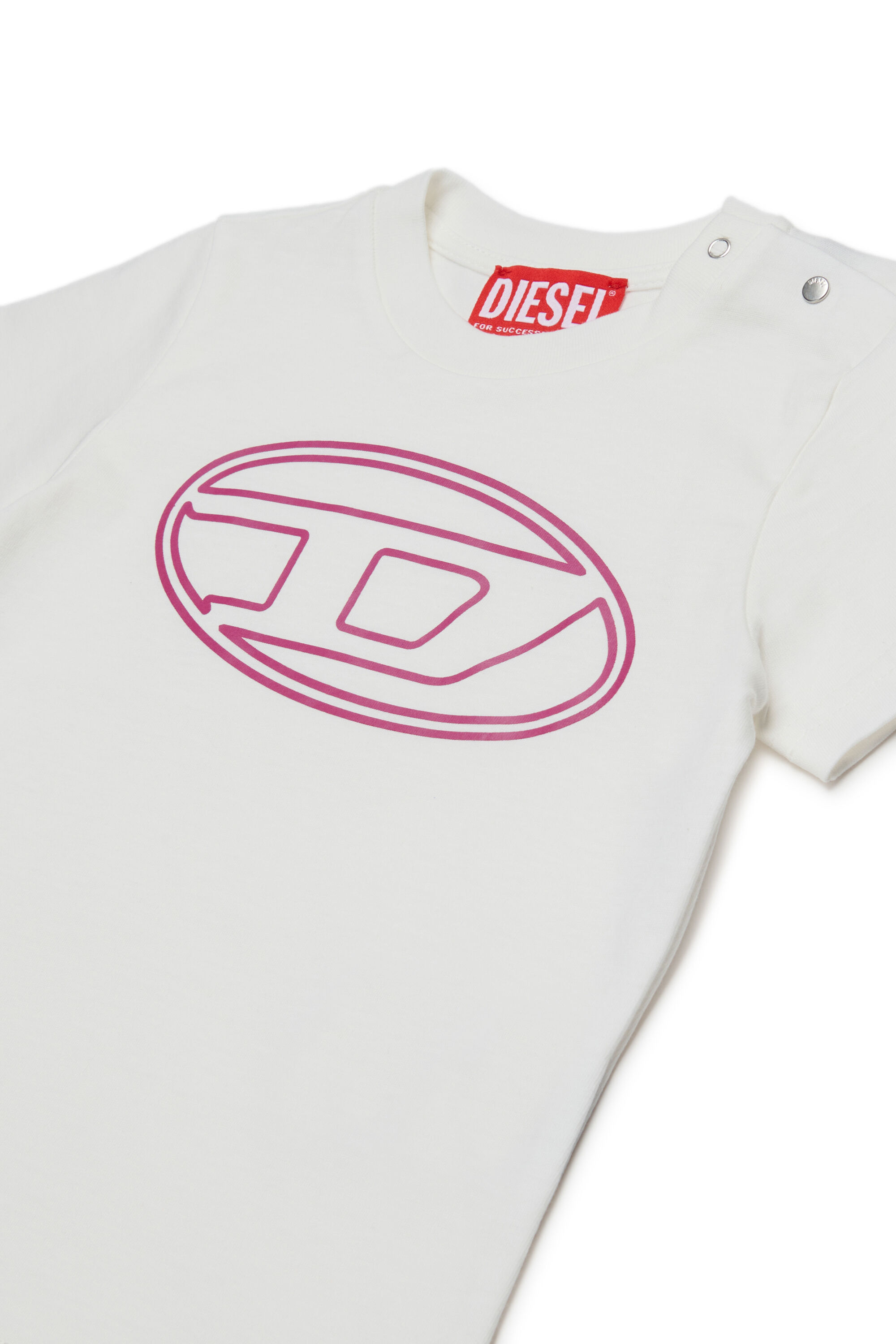 Diesel - TIMOTYB, Unisex's Cotton T-shirt with logo in White/Pink - 3