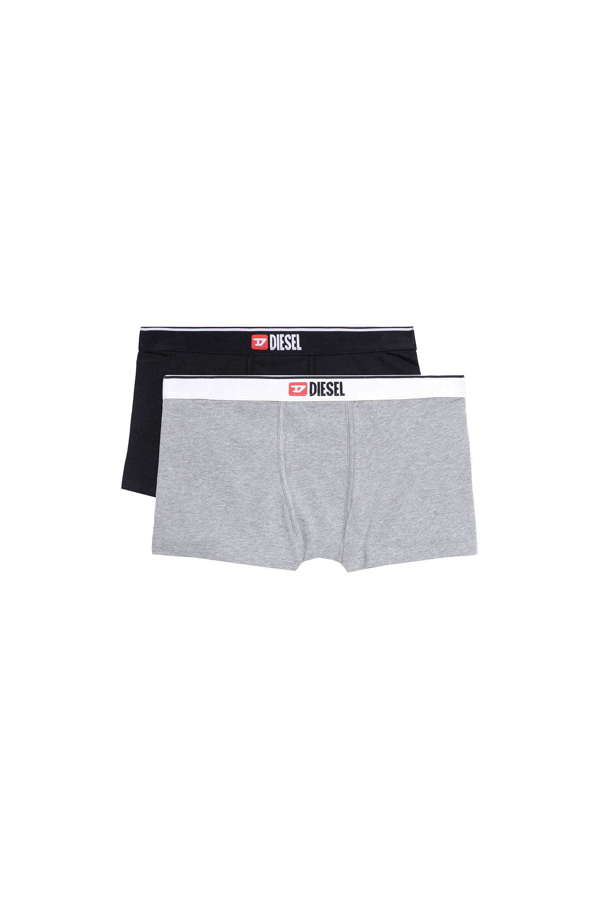 Diesel - UFPN-MYAS-TWOPACK, Woman's Two-pack of plain boxer briefs in Grey/Black - 2