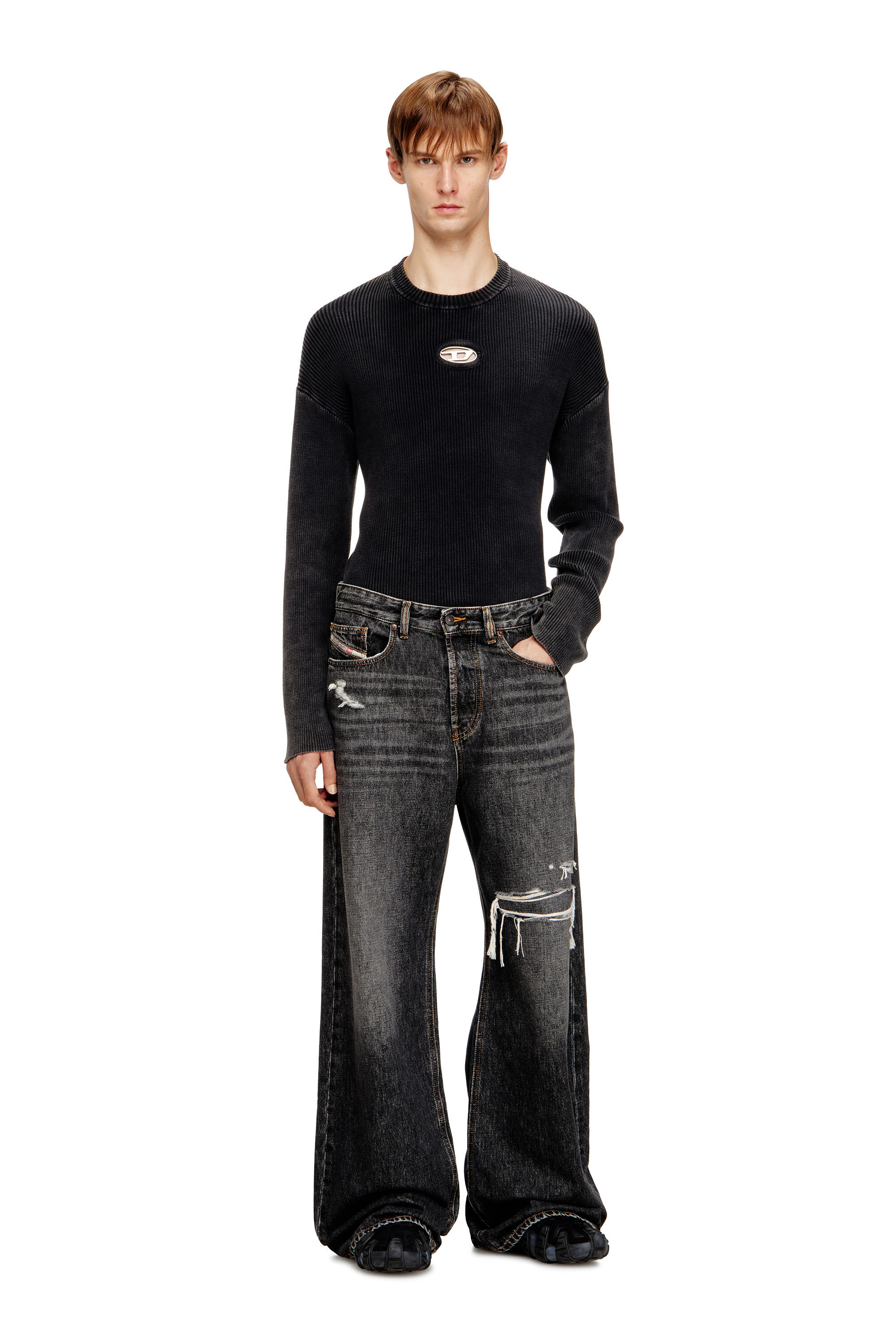 Diesel - Man's Relaxed Jeans D-Rise 007DN, Black/Dark grey - 1