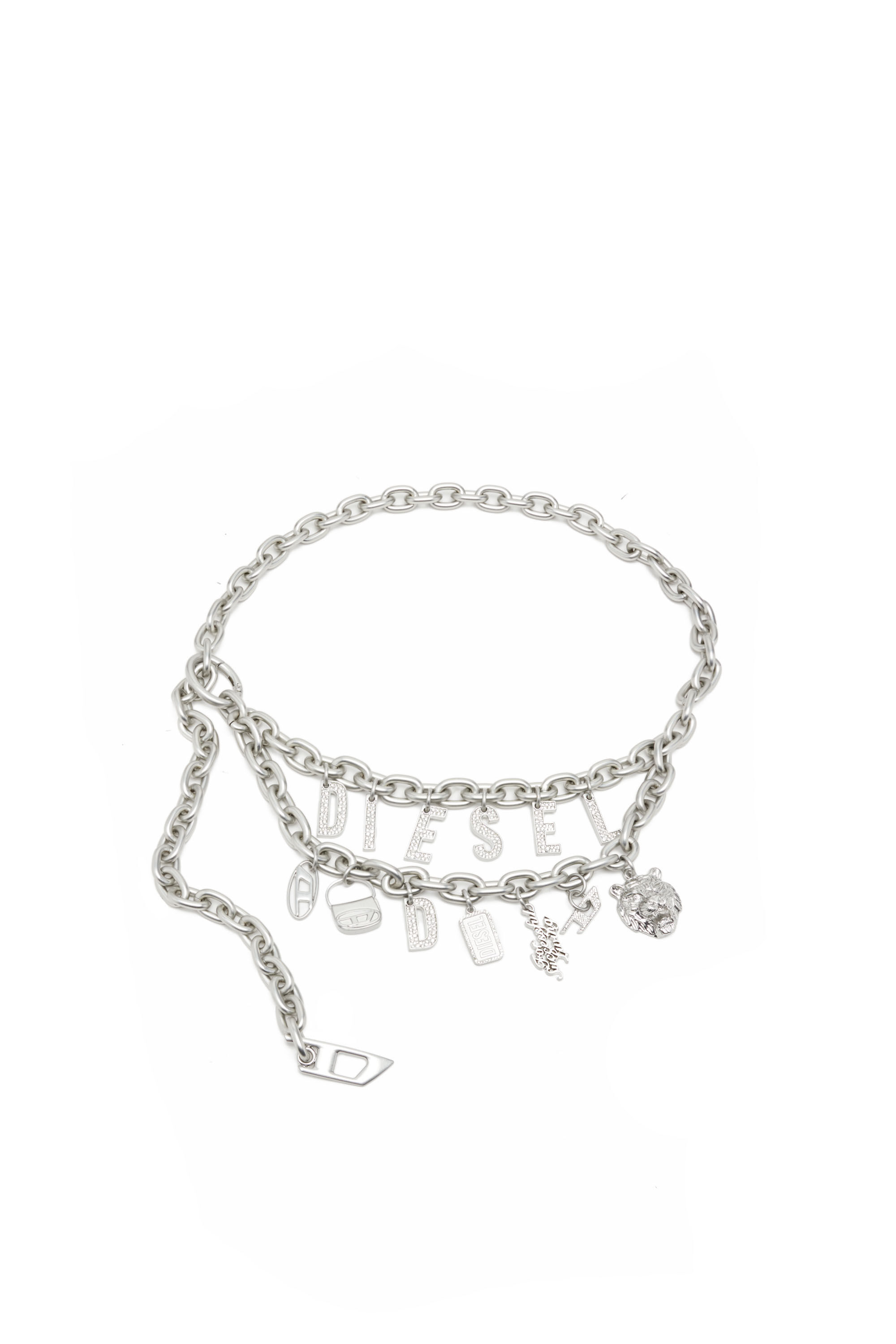 Diesel - HOSHI B-MULTICHARM CHAIN, Unisex's Multi-charm chain belt in Silver - 1