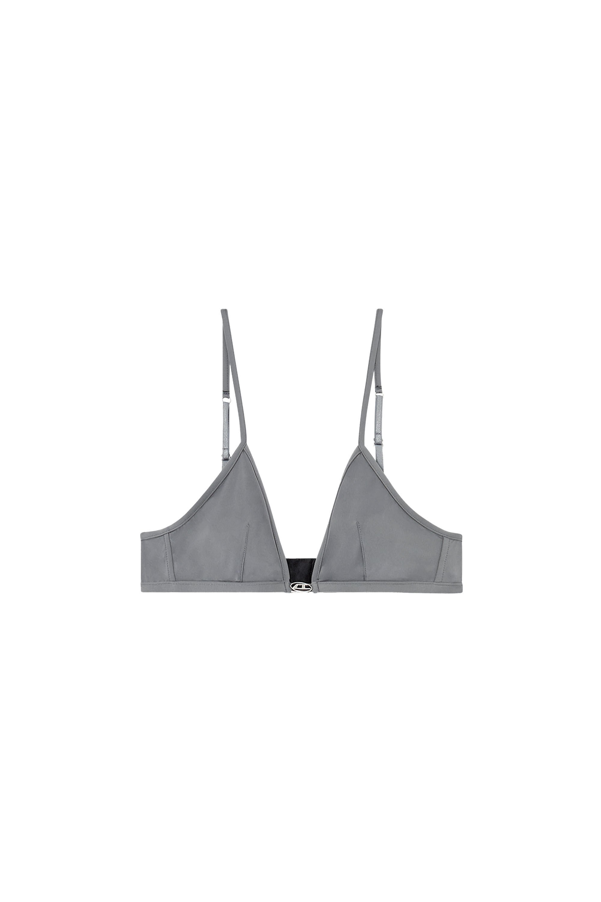Diesel - LUNA-DNM, Woman's Microfibre bralette with Oval D detail in Grey - 2