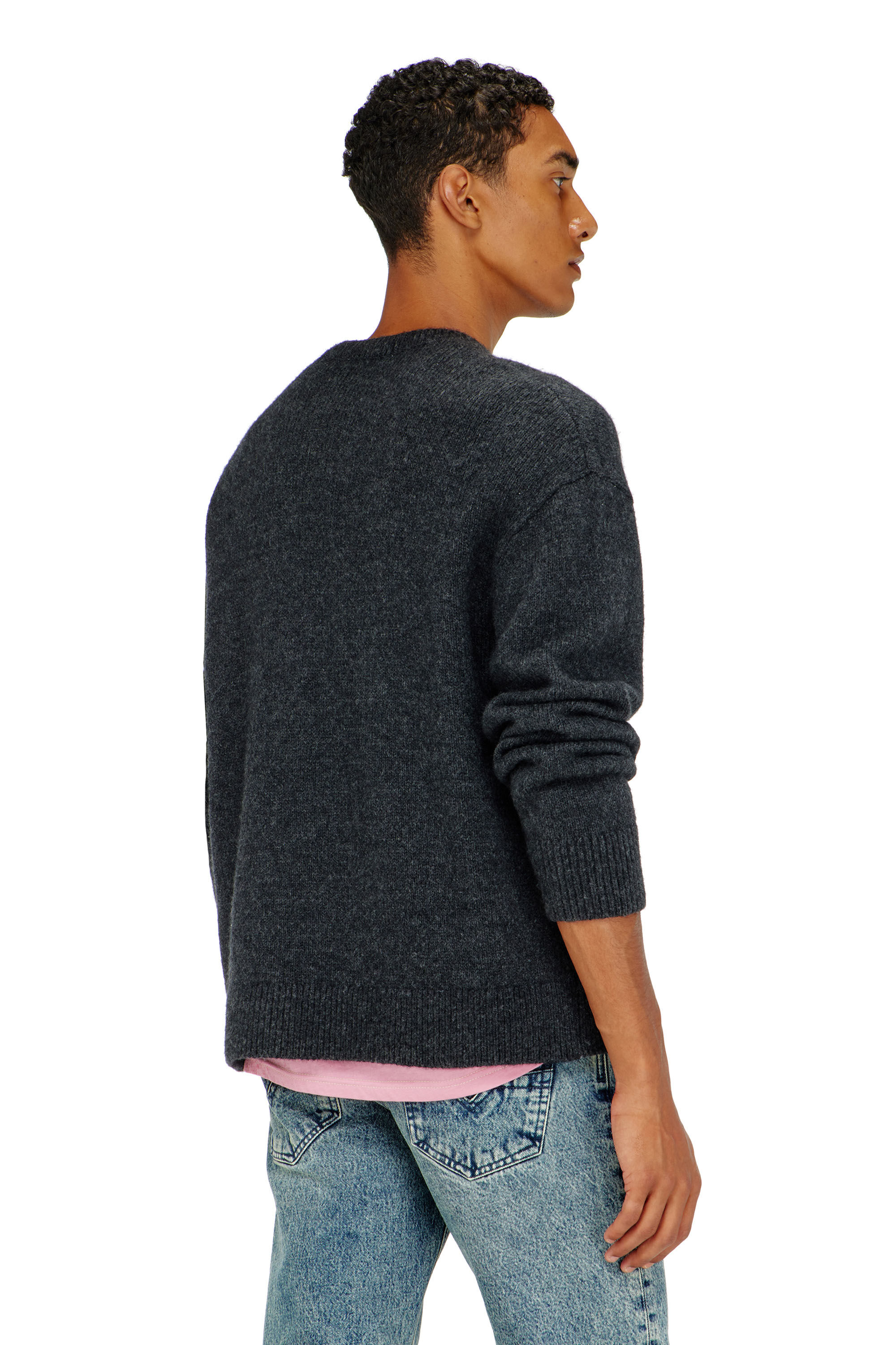 Diesel - K-AREESO, Man's Jumper in wool and alpaca blend in Black - 4