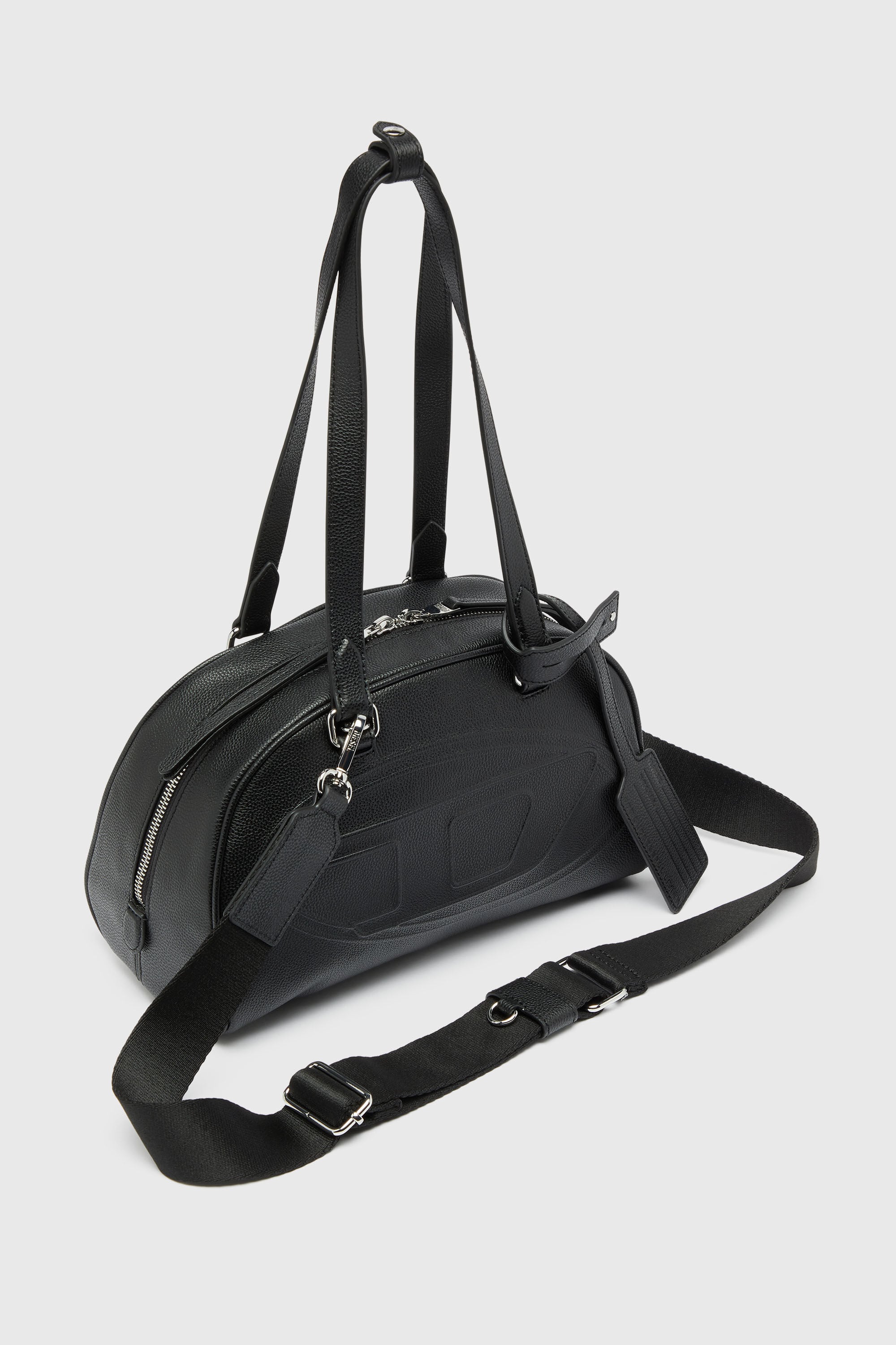 Diesel - 1DR DOME SHOULDER, Unisex's 1DR Dome - Leather Boston bag with embossed logo in Black - 6