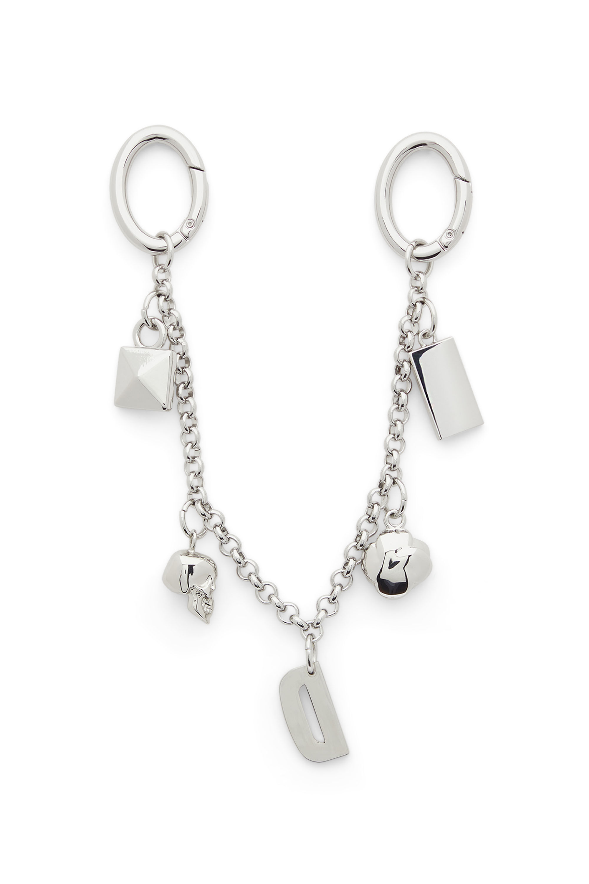 Diesel - CHAIN-D II S, Woman's Metal chain charm with iconic pendants in Silver - 2