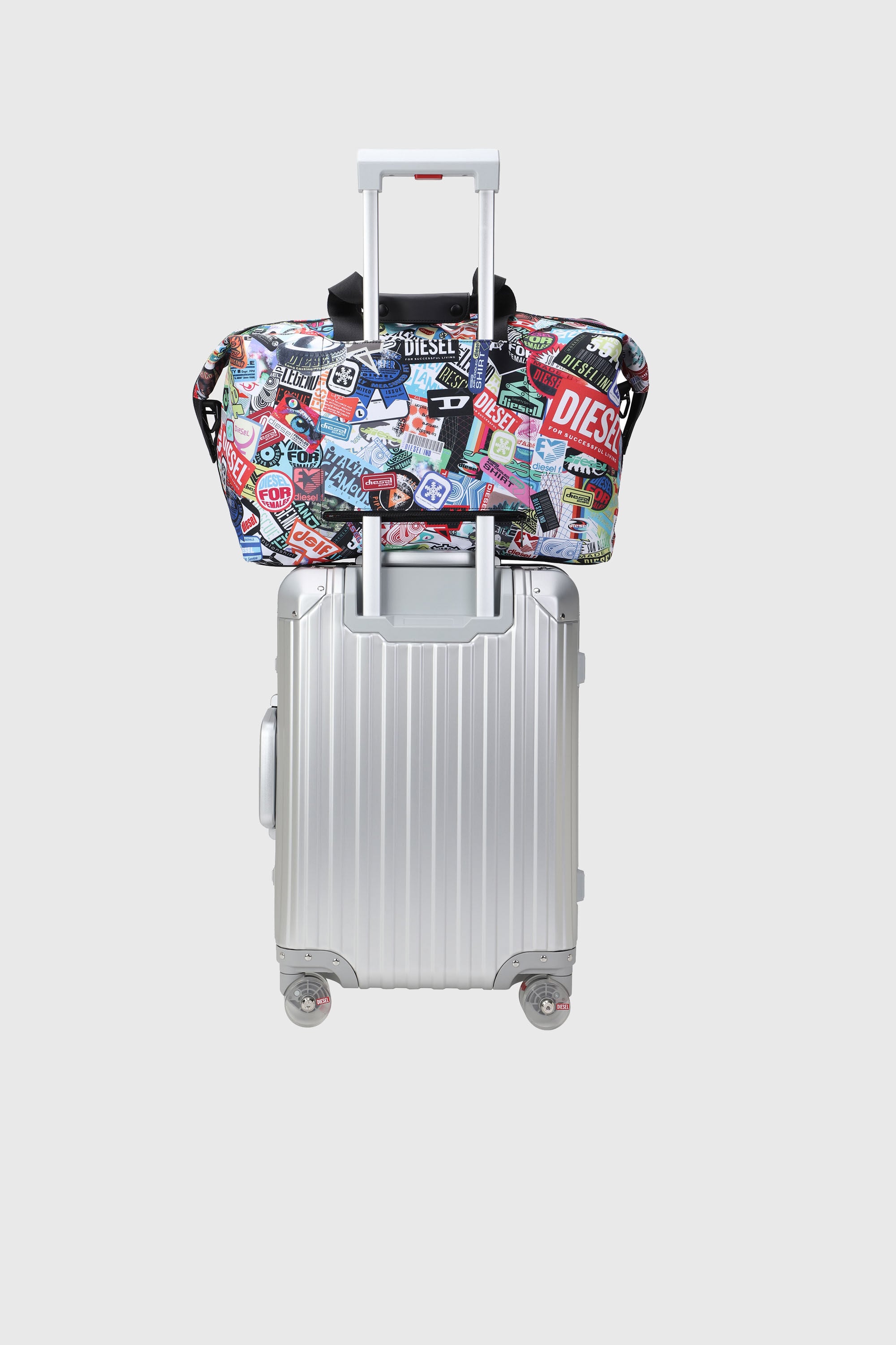Diesel - DIESEL PC PRINTED DUFFLE-STICKERS- DSB00, Unisex's Pratical duffle bag with stickers in Multicolor - 7