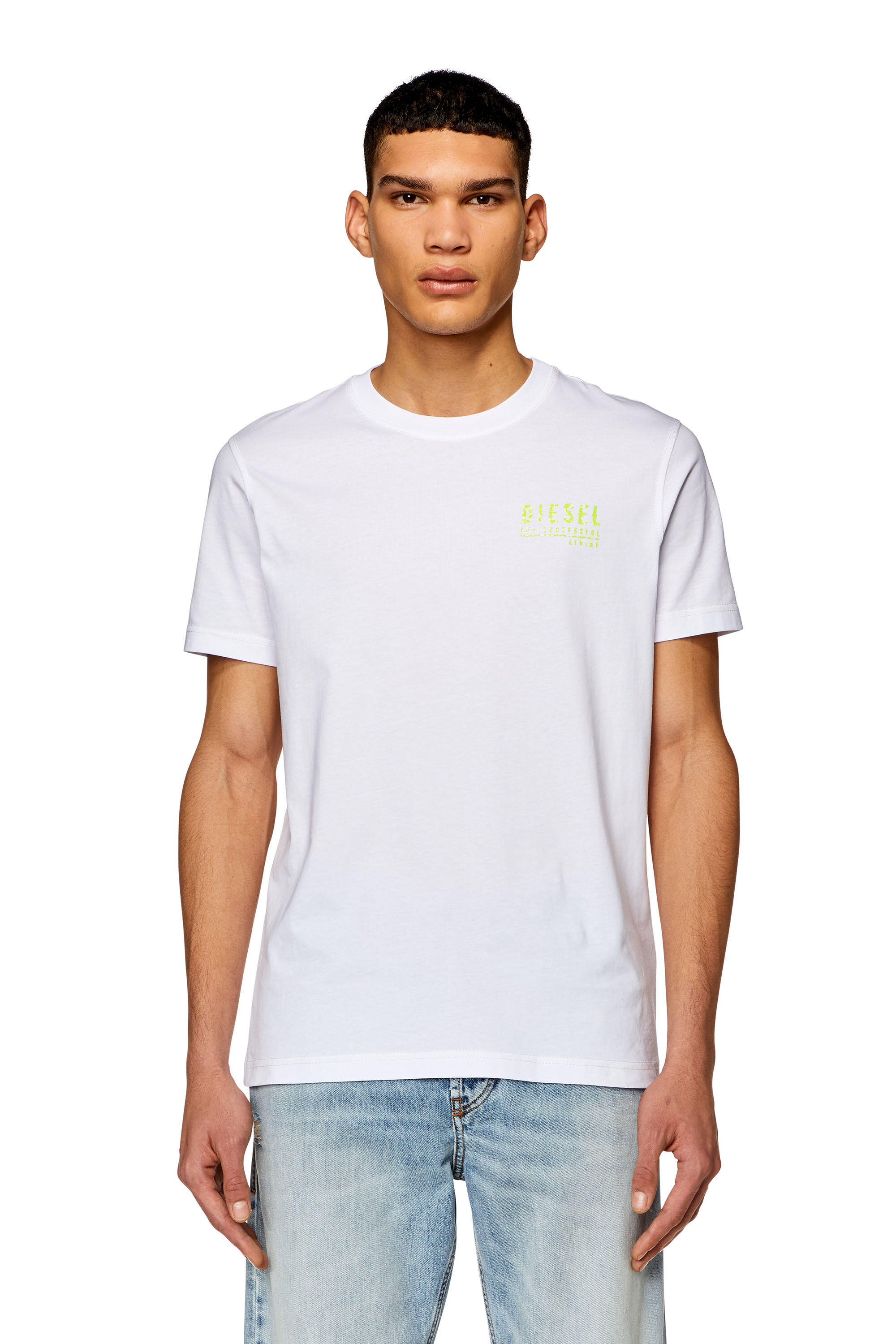 Diesel - T-DIEGOR-K72, Man's T-shirt with mottled logo print in White - 2