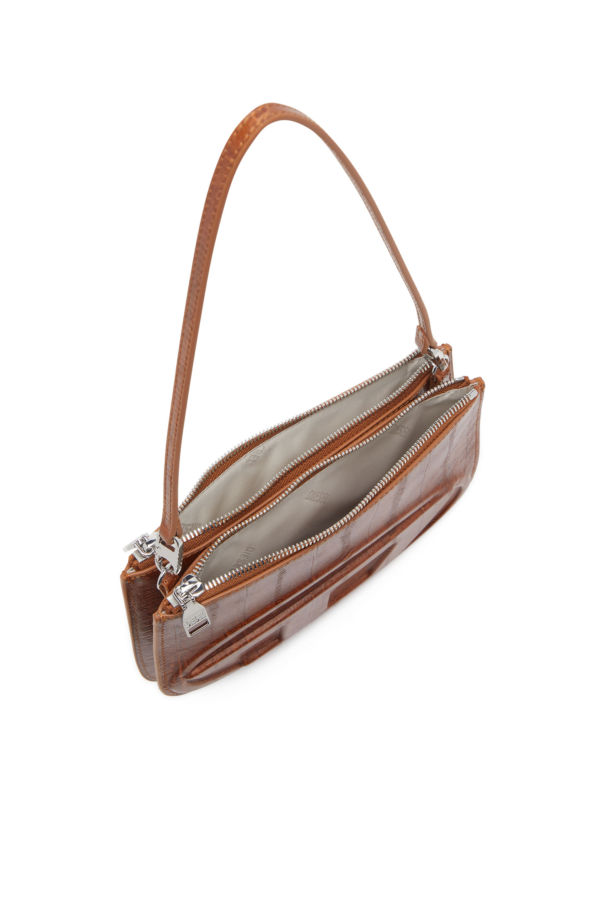 Diesel - 1DR TWIN, Woman's 1DR Twin-Double-pouch shoulder bag in printed leather in Brown - 5
