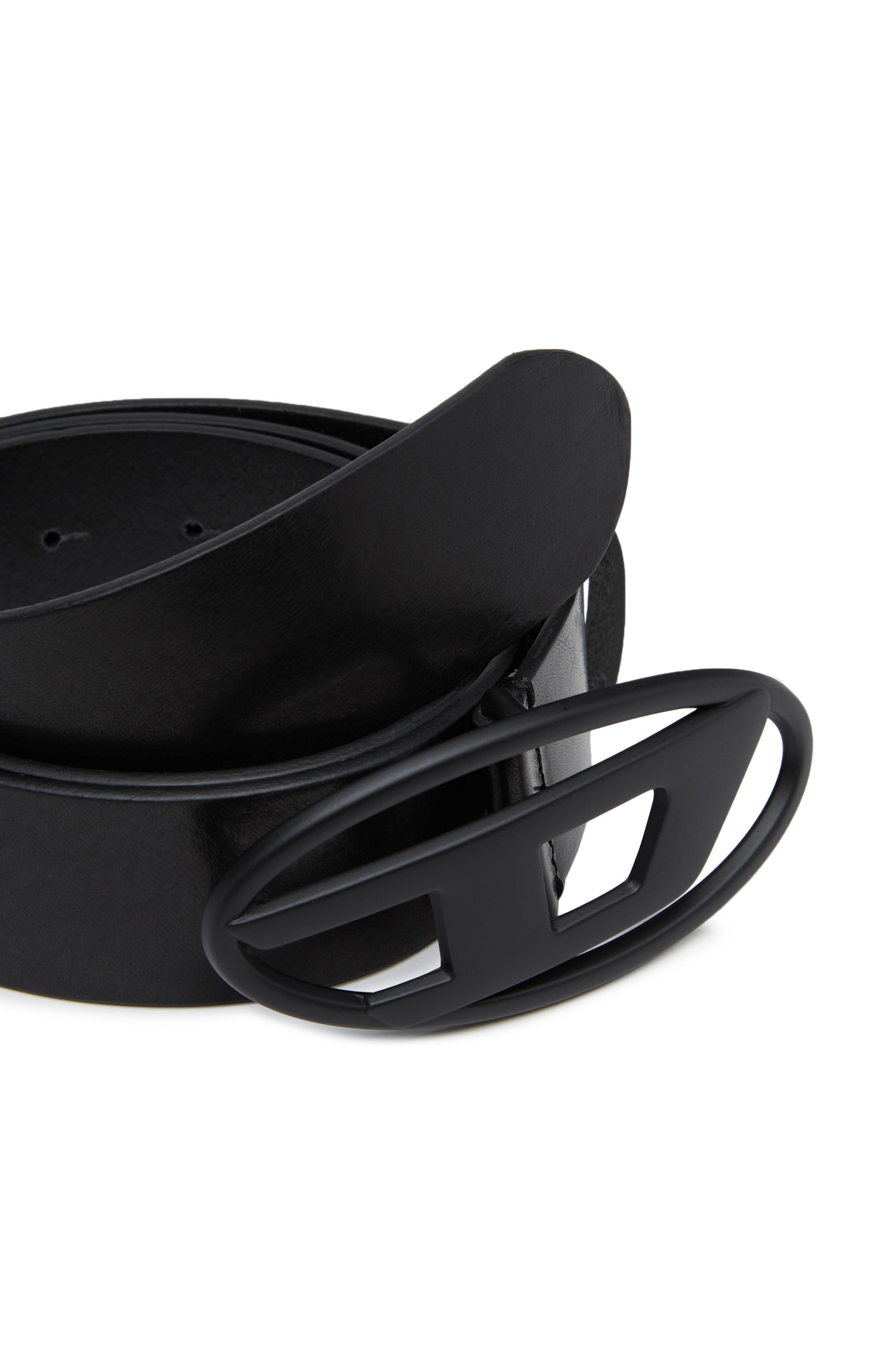 Diesel - B-1DR, Unisex's Leather belt with tonal buckle in Black - 3