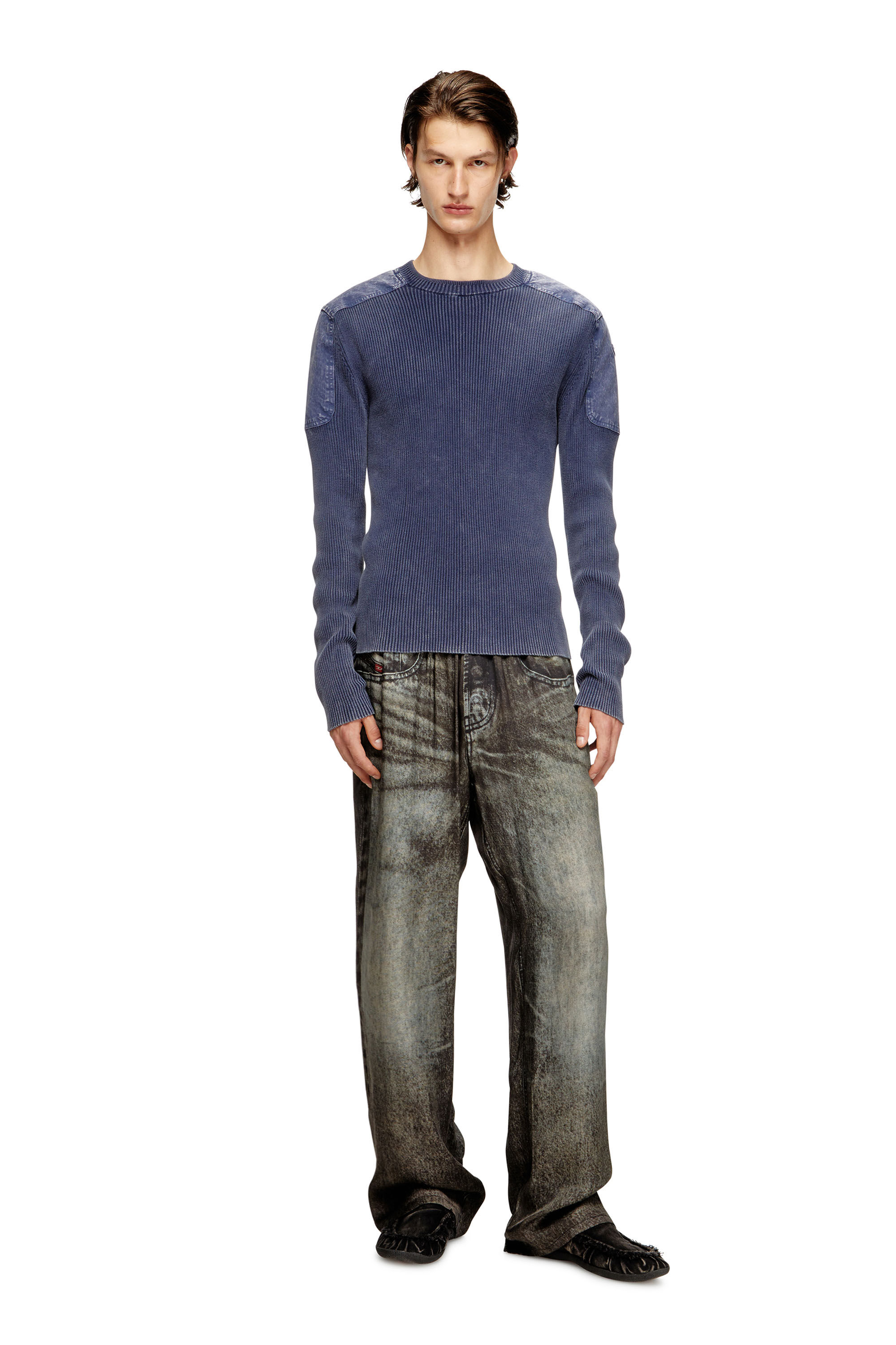 Diesel - K-MARTIN, Man's Jumper with contrast shoulder panels in null - 1