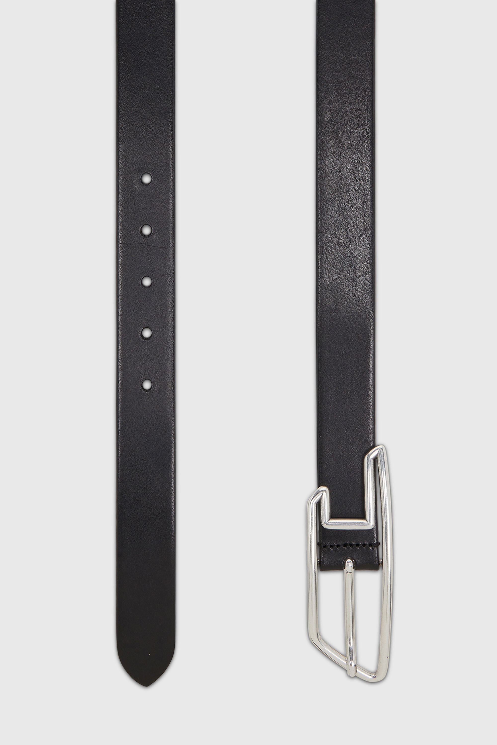 Diesel - B-D LINE 30, Unisex's 3cm leather belt with D-logo buckle in Black - 3