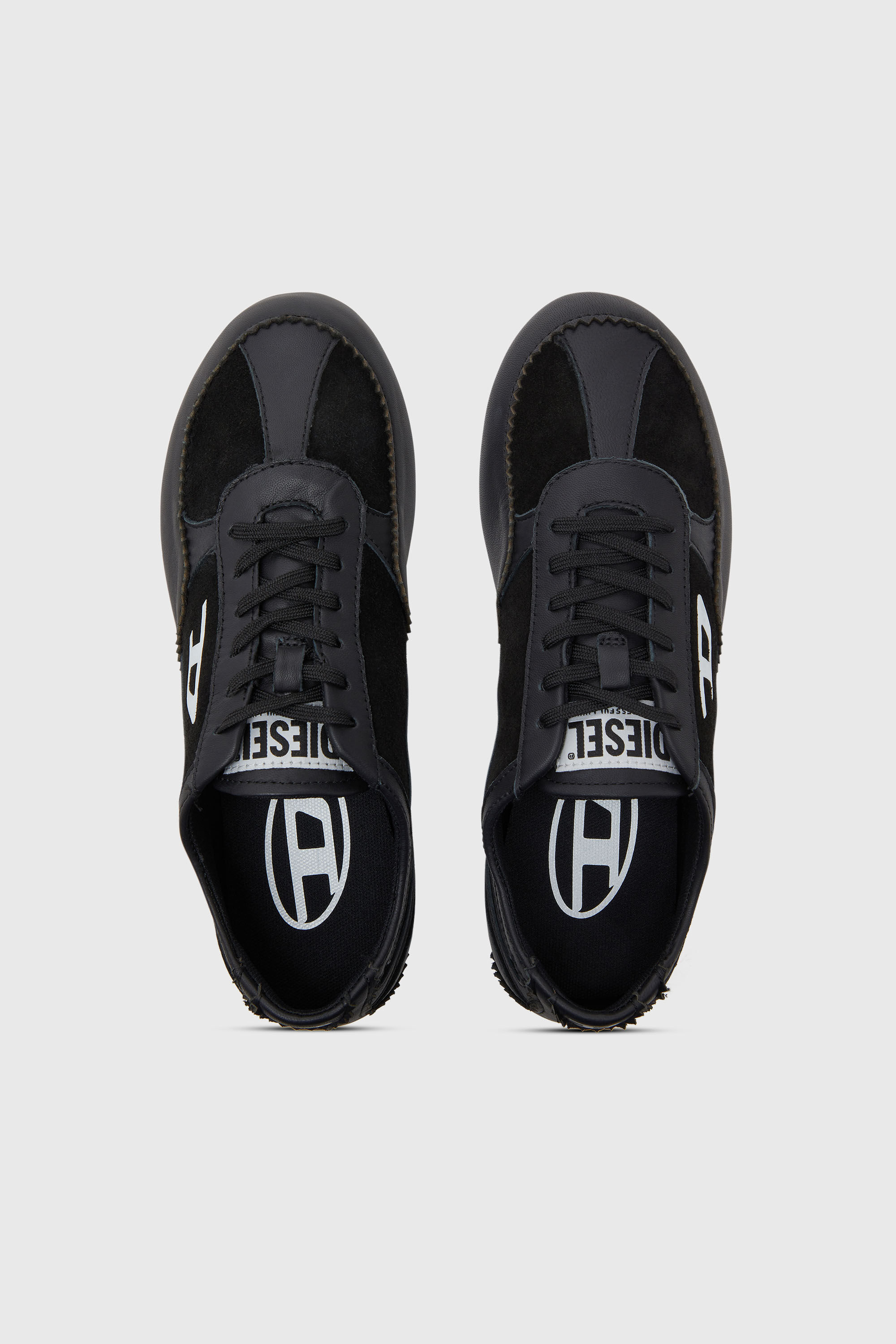 Diesel - D-MILE LOW W, Woman's D-Mile-Flat sneakers in leather and suede in Black - 4