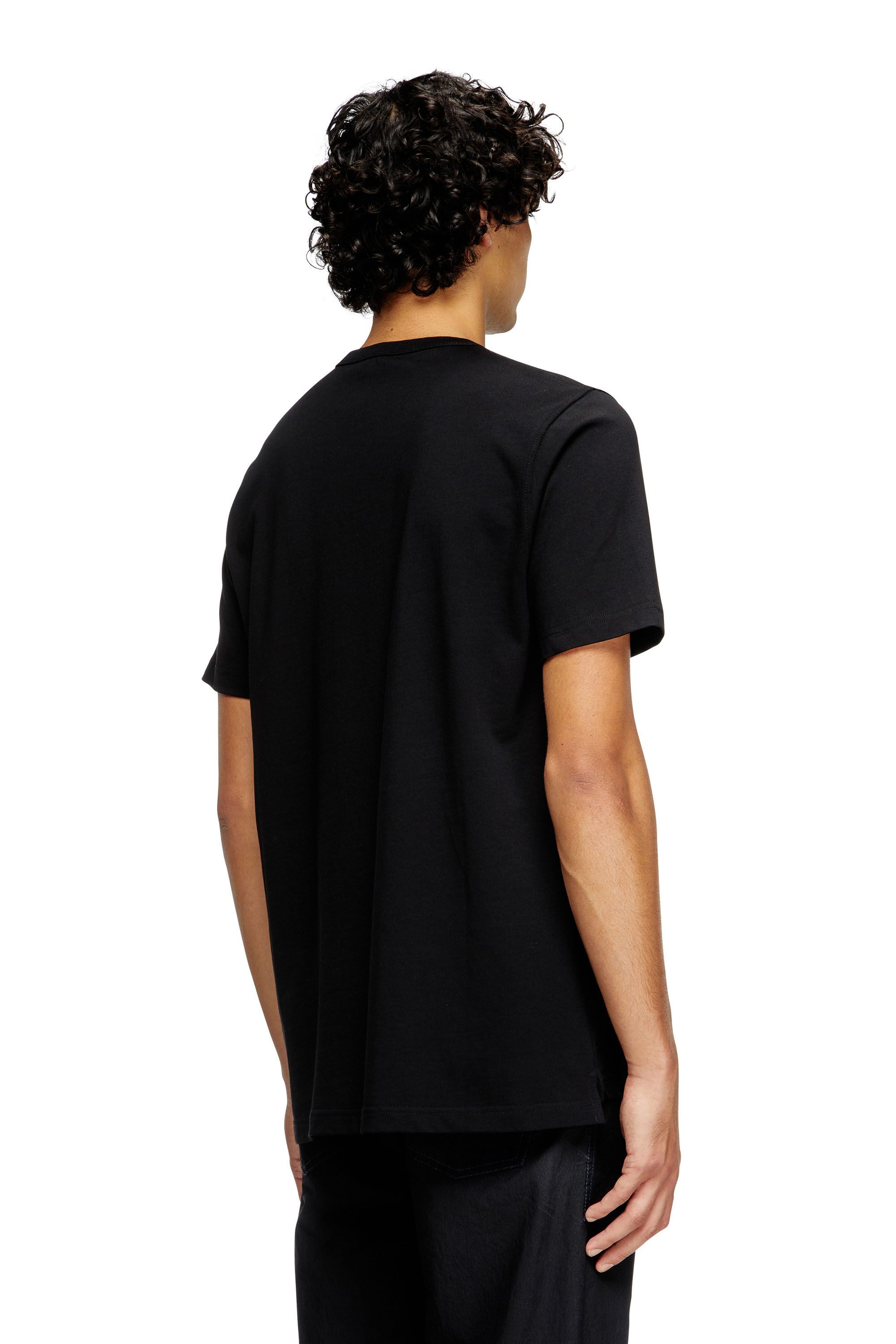 Diesel - T-ADJUST-OD, Man's T-shirt with metallic Oval D in Black - 4