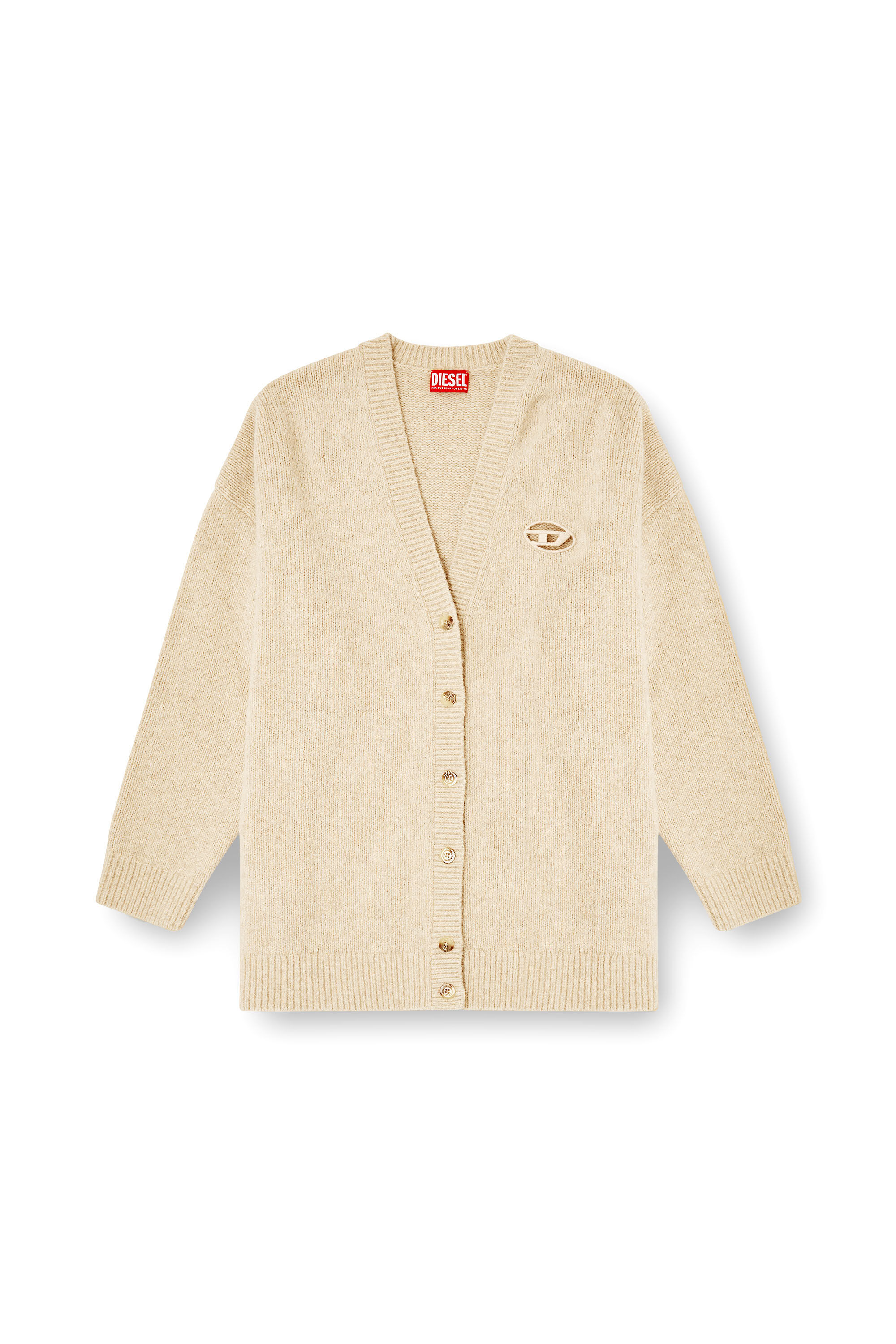 Diesel - M-AREELA, Woman's Cardigan in wool and alpaca blend in Beige - 2