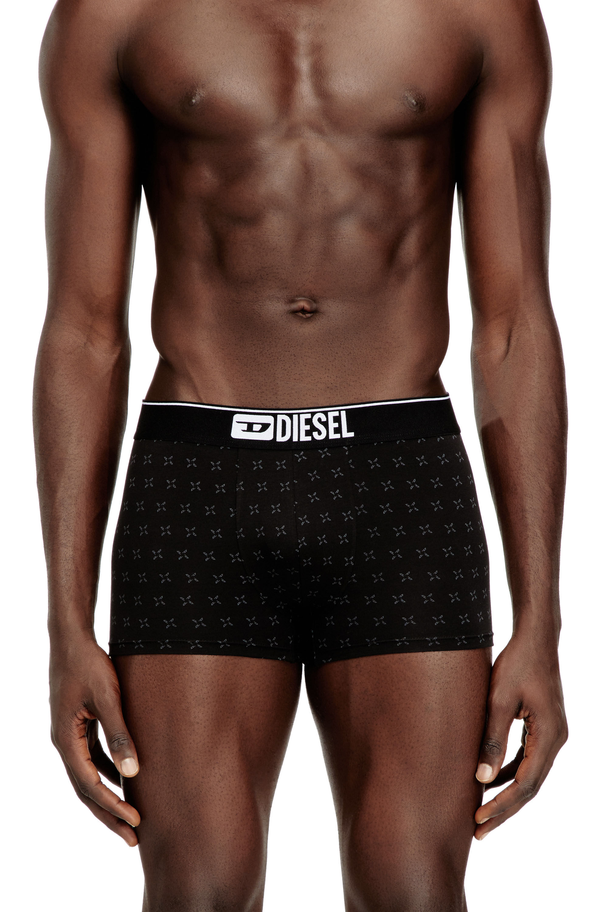 Diesel - DAMIEN-D-BOX-3PACK, Man's 3-pack of jacquard stretch cotton boxers in Black - 3