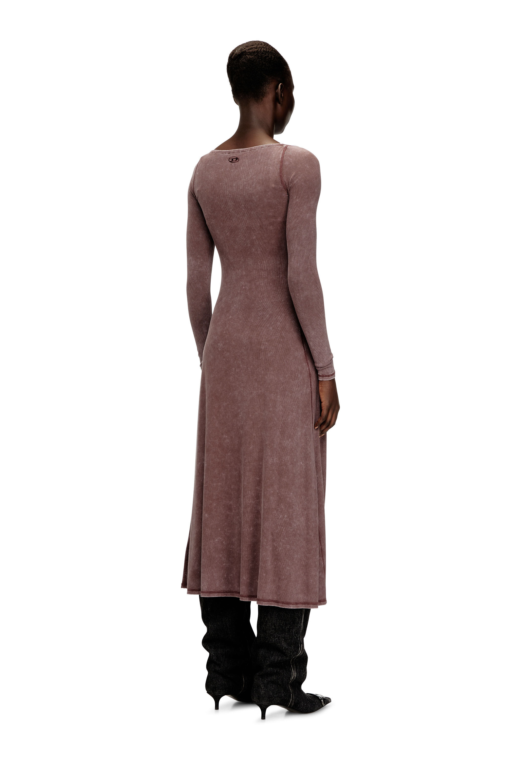 Diesel - D-LEY, Woman's Midi dress in faded ribbed jersey in null - 4