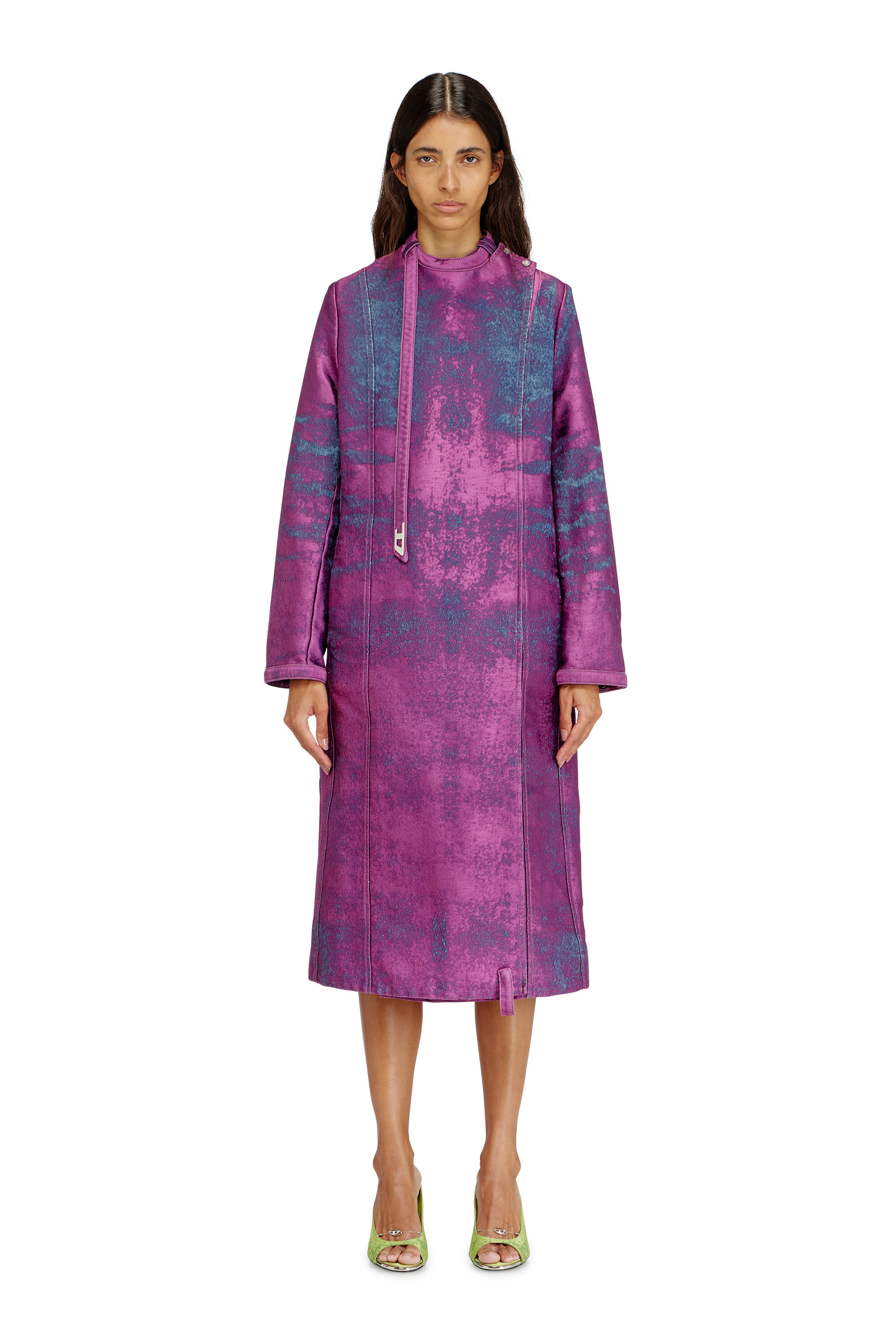 Diesel - DE-DELGAR-FSI, Woman's Coat in coloured satin denim in Violet - 3