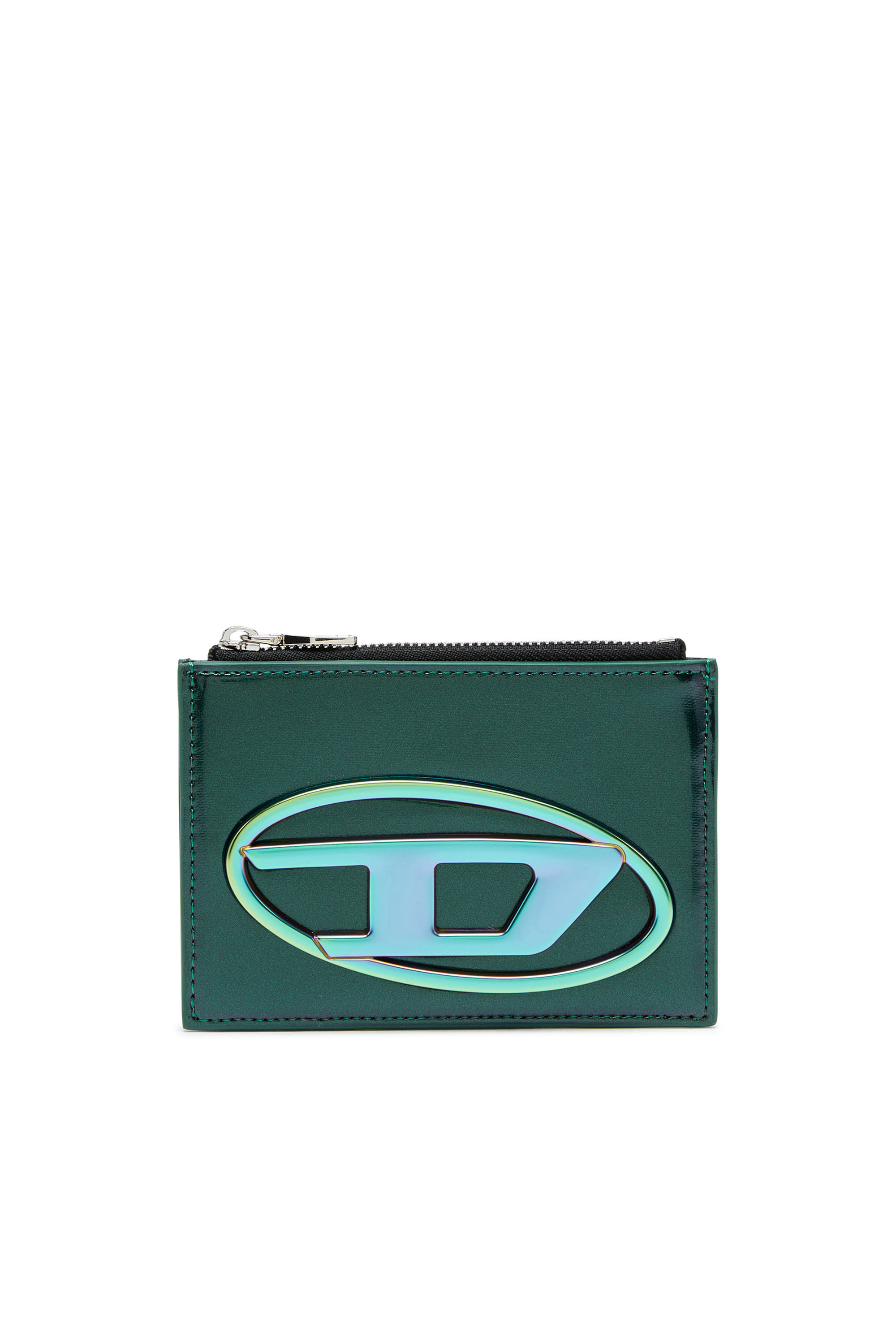 Diesel - 1DR CARD HOLDER I, Woman's Iridescent card holder in Green/Blue - 1