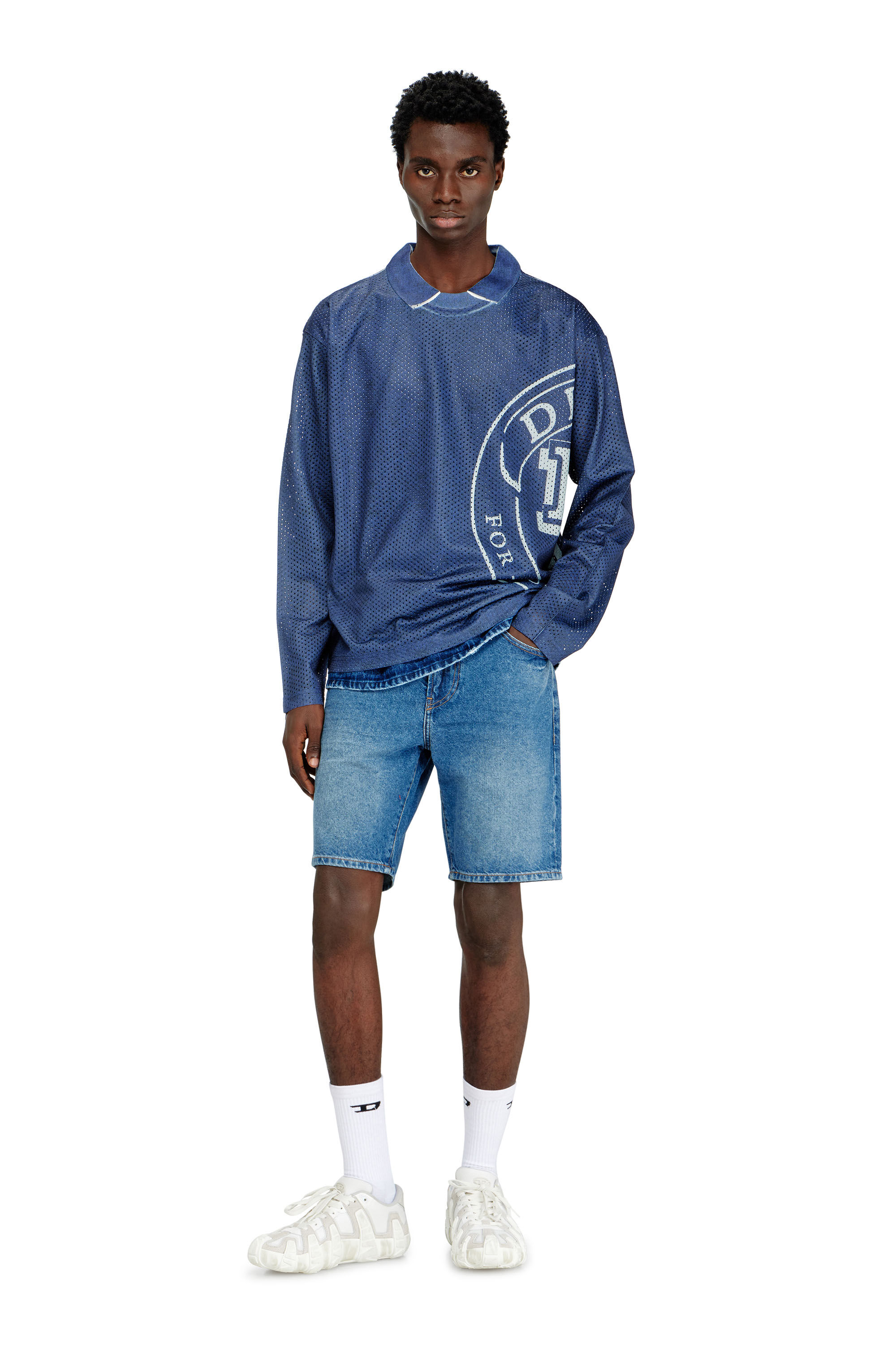 Diesel - D-FIN, Man's Slim shorts in clean-wash denim in Blue - 1
