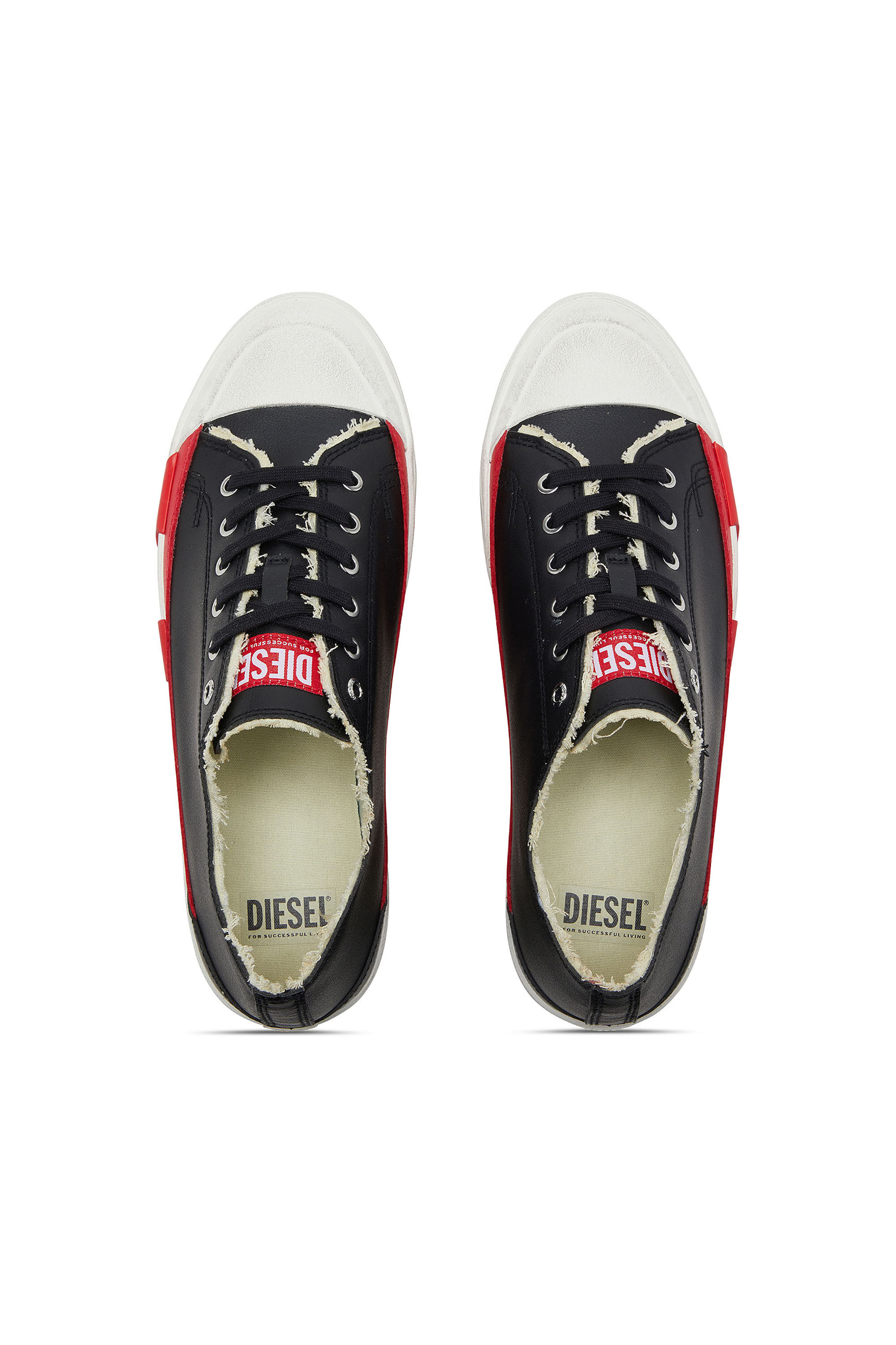 Diesel - S-D-VERSE LOW II, Man's S-D-Verse logo sneakers in Black/Red - 4