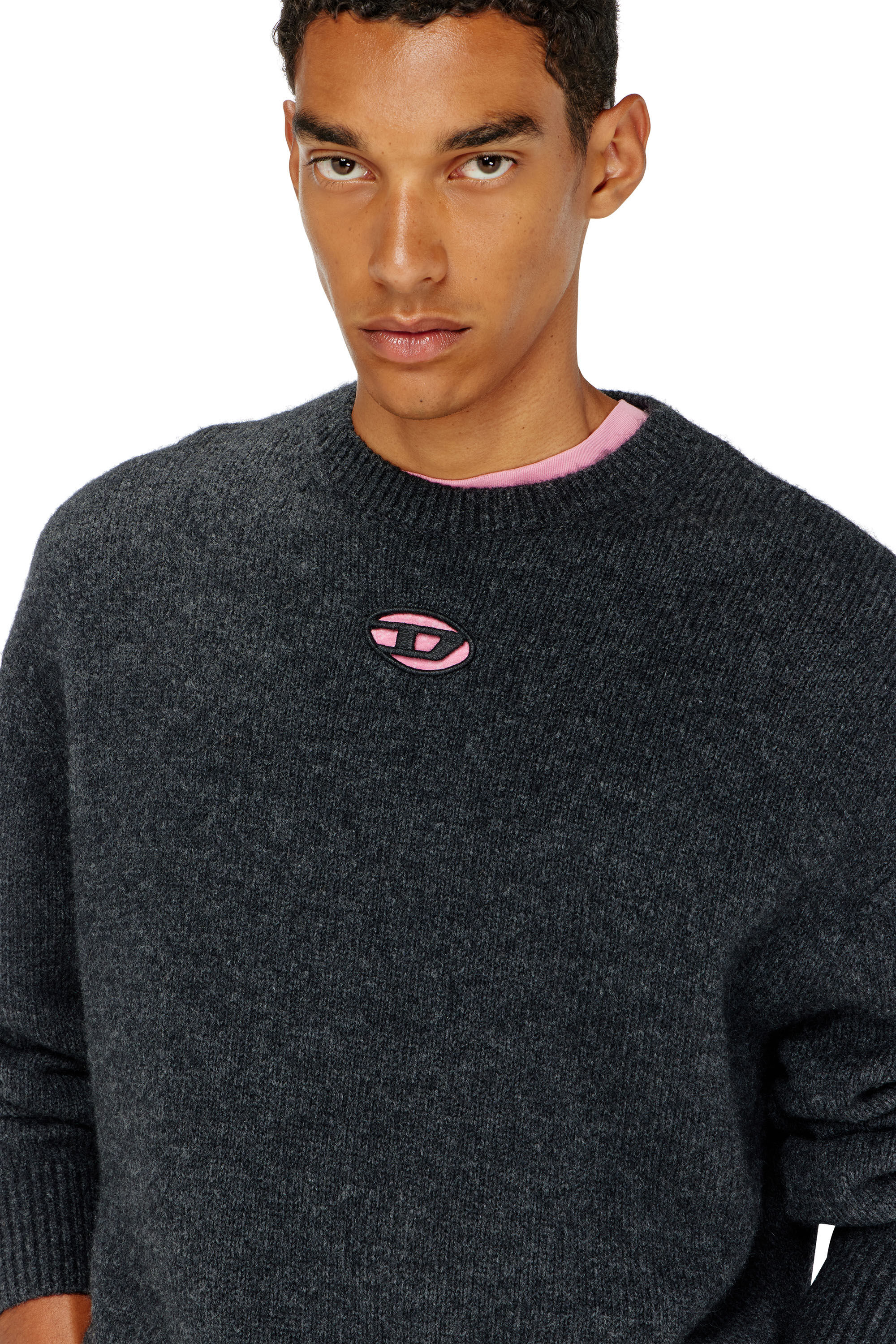 Diesel - K-AREESO, Man's Jumper in wool and alpaca blend in Black - 5