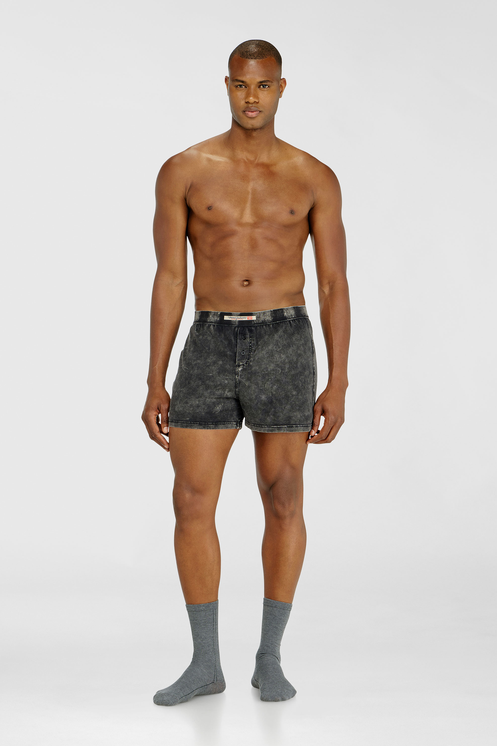 Diesel - STARPER-EL-DNM, Man's Boxer briefs in cotton with denim effect in Dark grey - 1