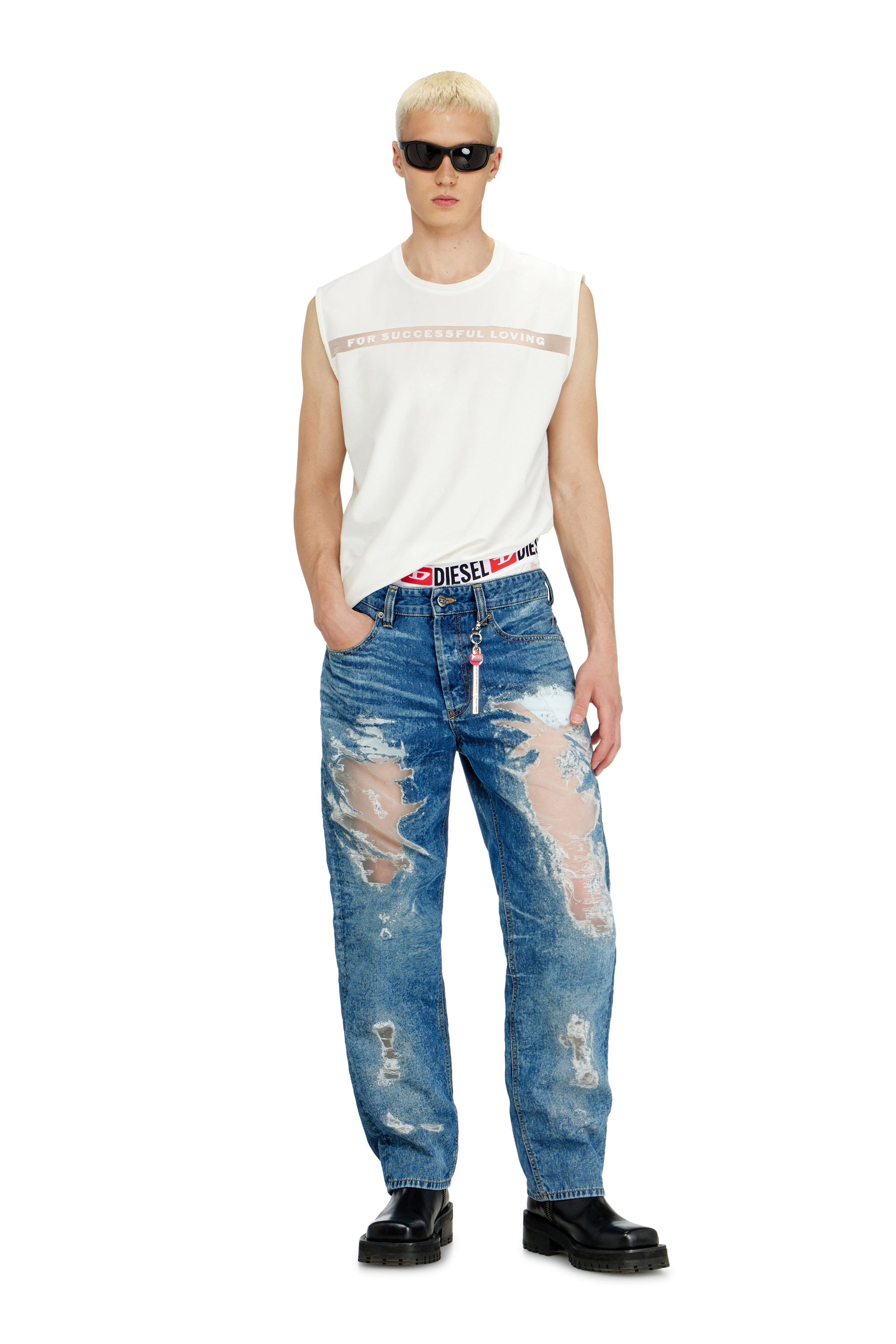 Diesel - PR-T-NORM-BISC-MATI-R, Unisex's Tank top with For Successful Loving logo in White - 4