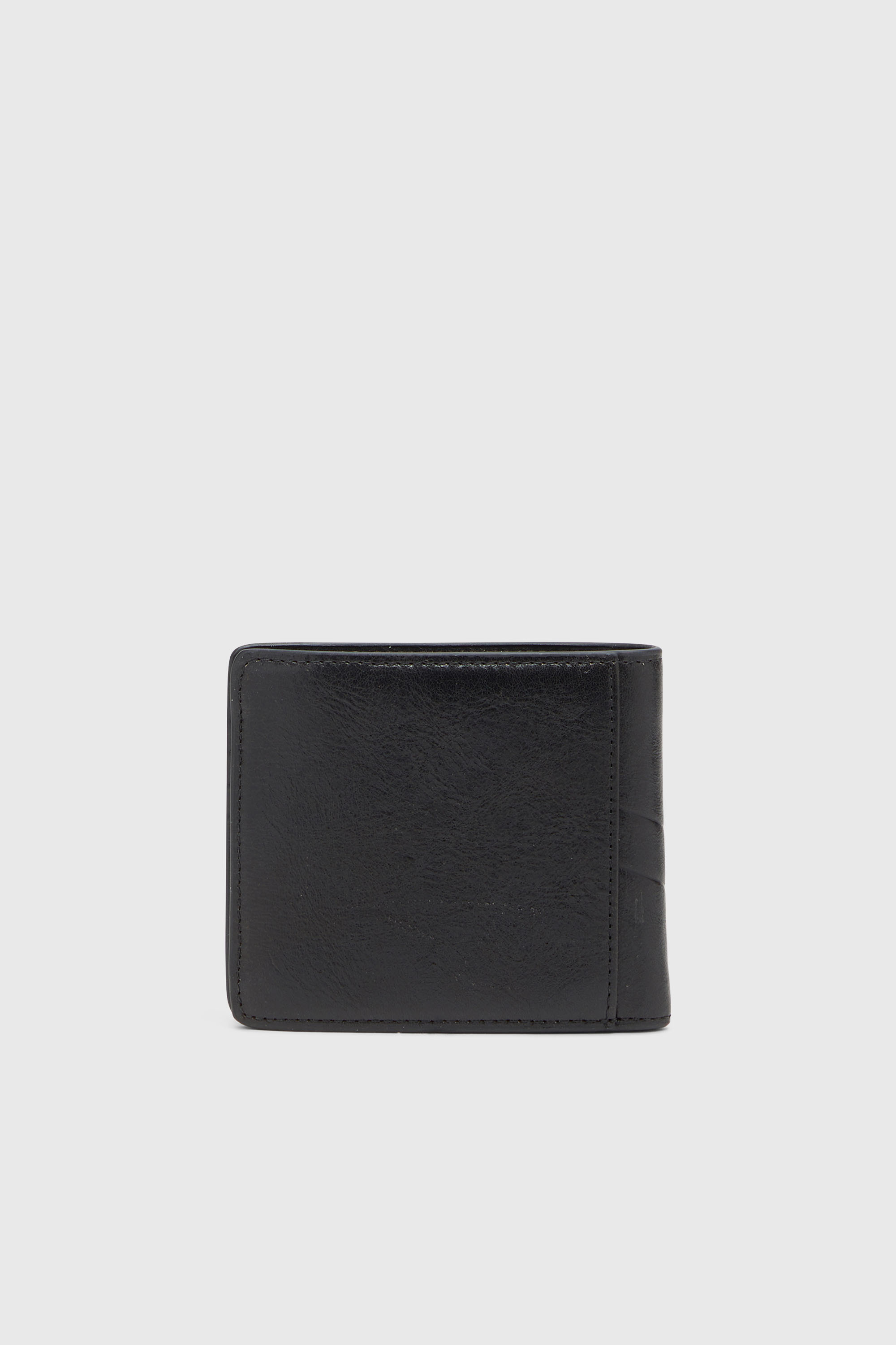 Diesel - FLAG-D BI-FOLD COIN S 3D, Man's Bi-fold leather wallet with embossed logo in Black - 2