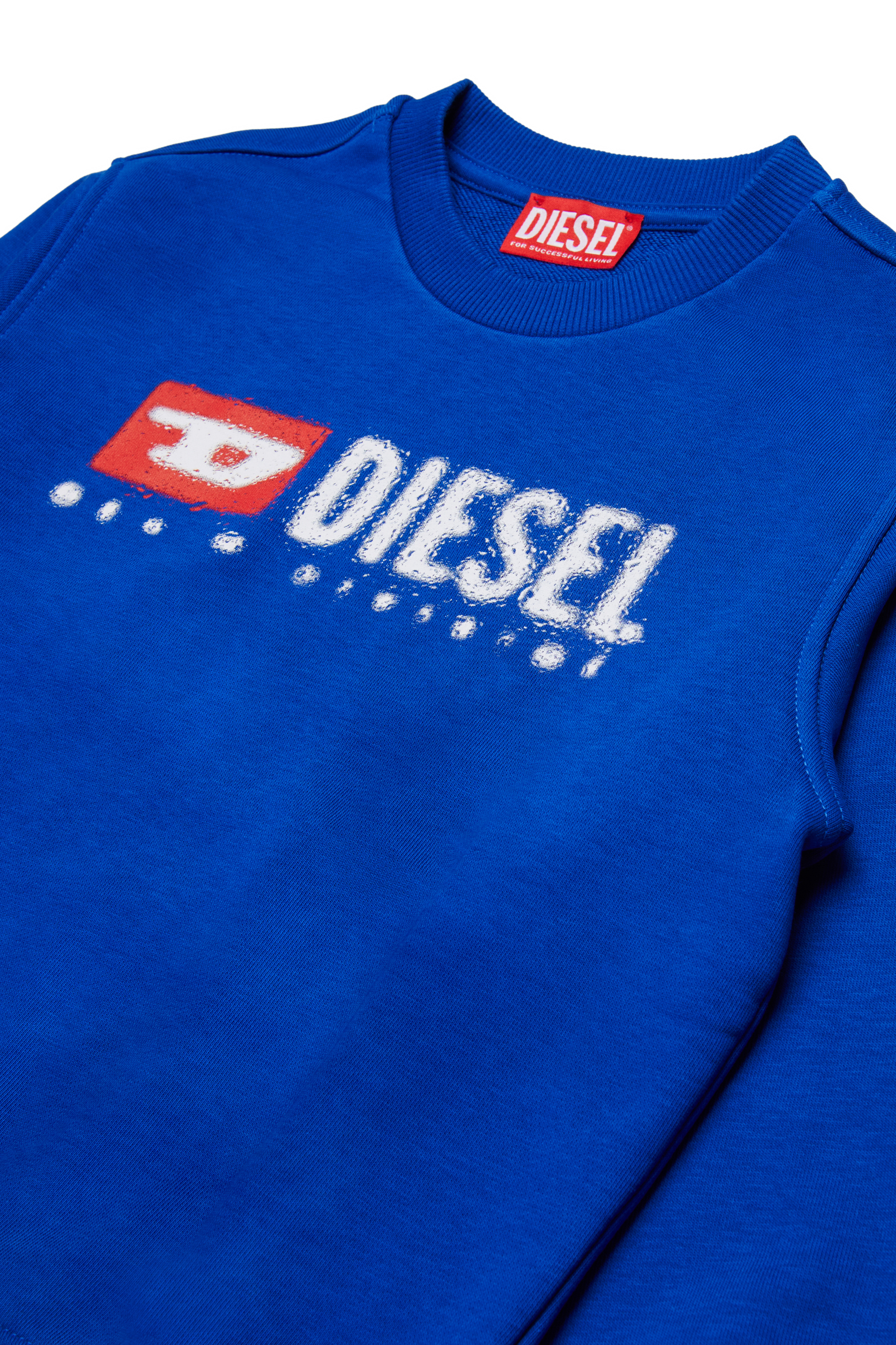 Diesel - SDROPS OVER, Man's Cotton sweatshirt with logo in Blue - 3