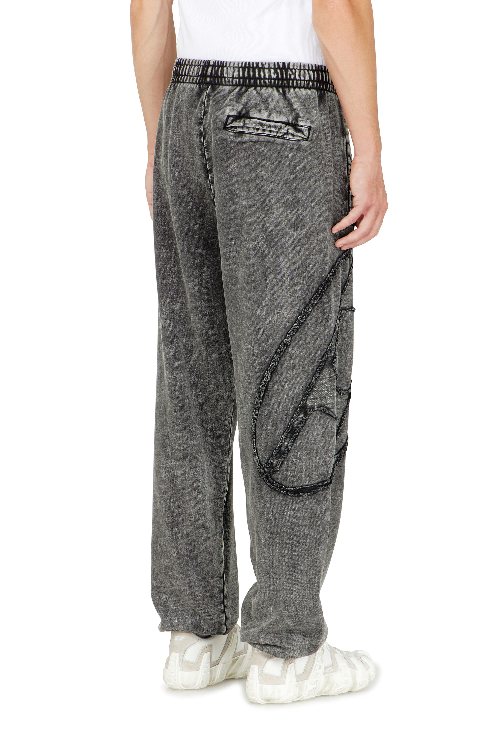 Diesel - P-MARKY-DEN, Man's Organic cotton sweatpants with Oval D patch in Dark grey - 4