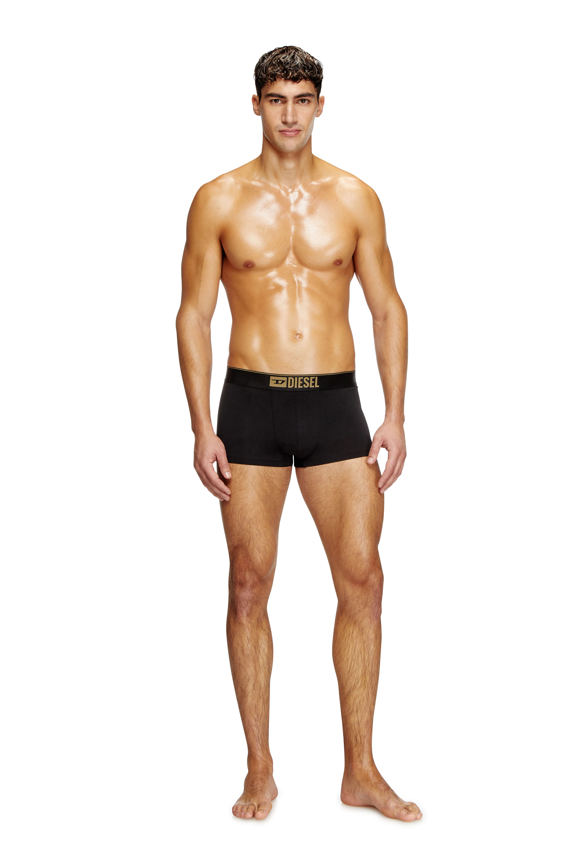 Diesel - DAMIEN-GFT-3PACK, Man's Three-pack metallic boxer briefs in Black/Gold - 3