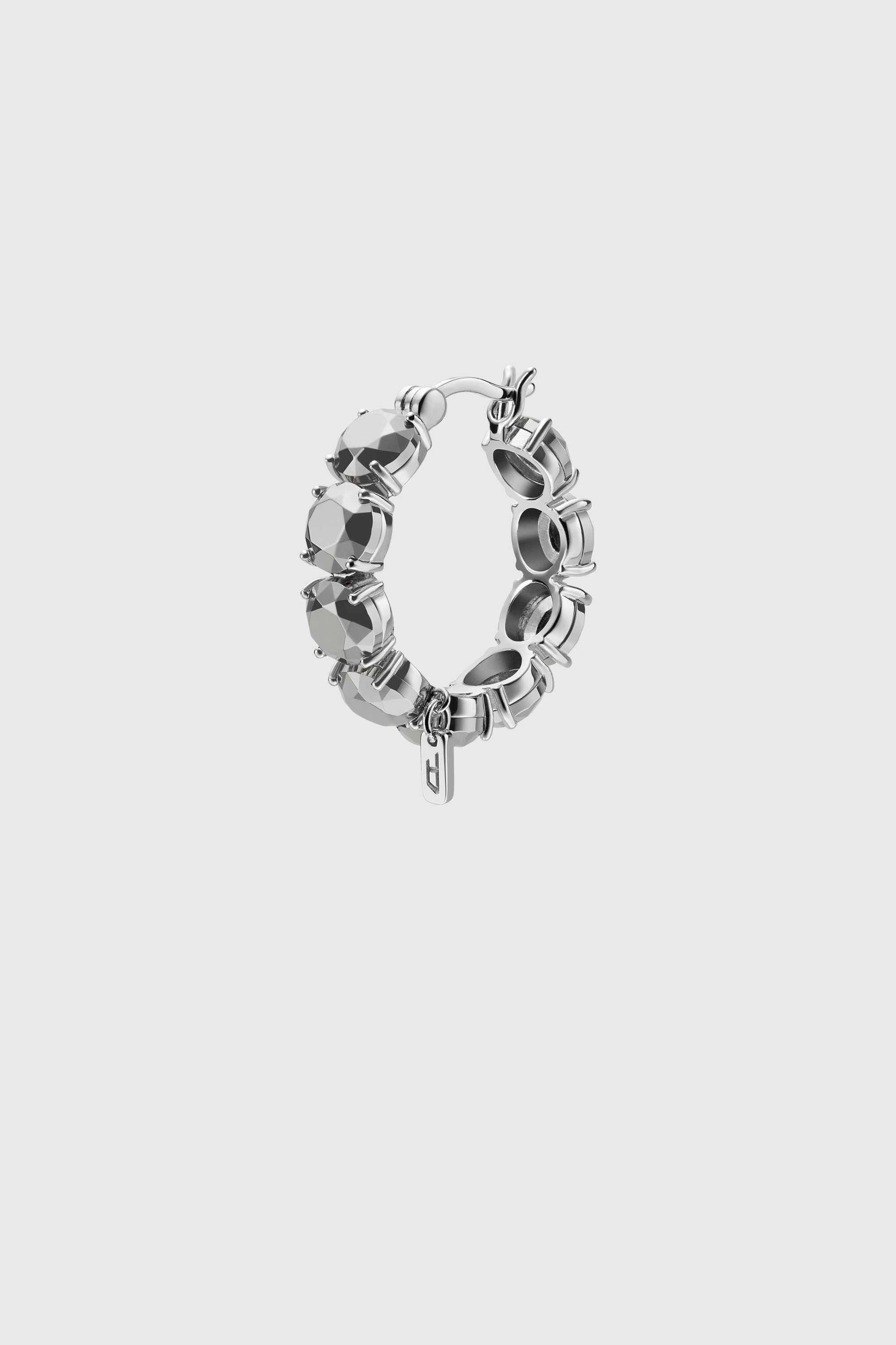Diesel - DL1357040 STERLING SILVER JEWEL, Unisex's Sterling Silver Hoop Earring in Silver - 1