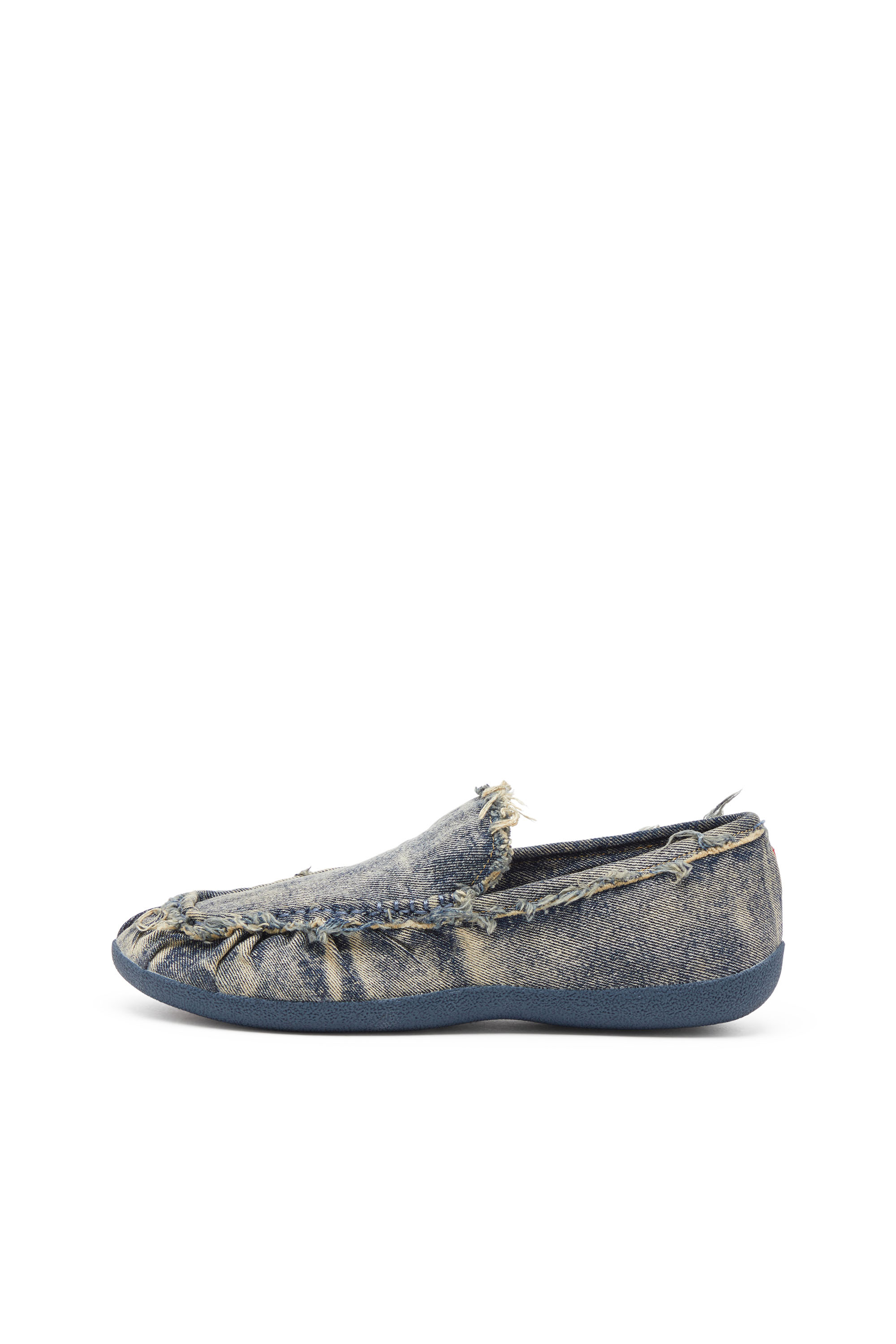 Diesel - D-SHOCK MOC, Man's D-Shock-Distressed denim loafers in Blue - 8