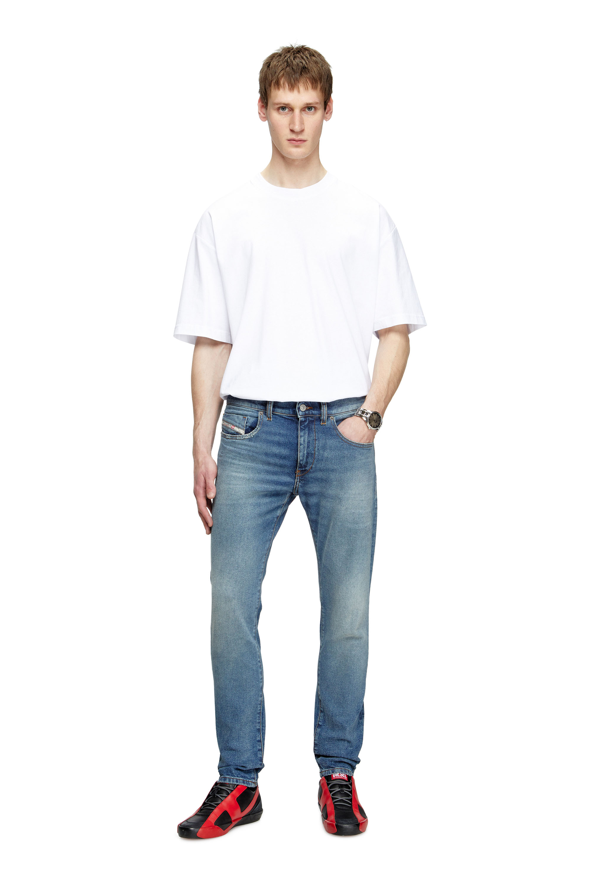 Slim Jeans 2019 D-Strukt 0DBEF, Medium blue Diesel - Man's Slim Jeans 2019 D-Strukt 0DBEF, Medium blue - 1