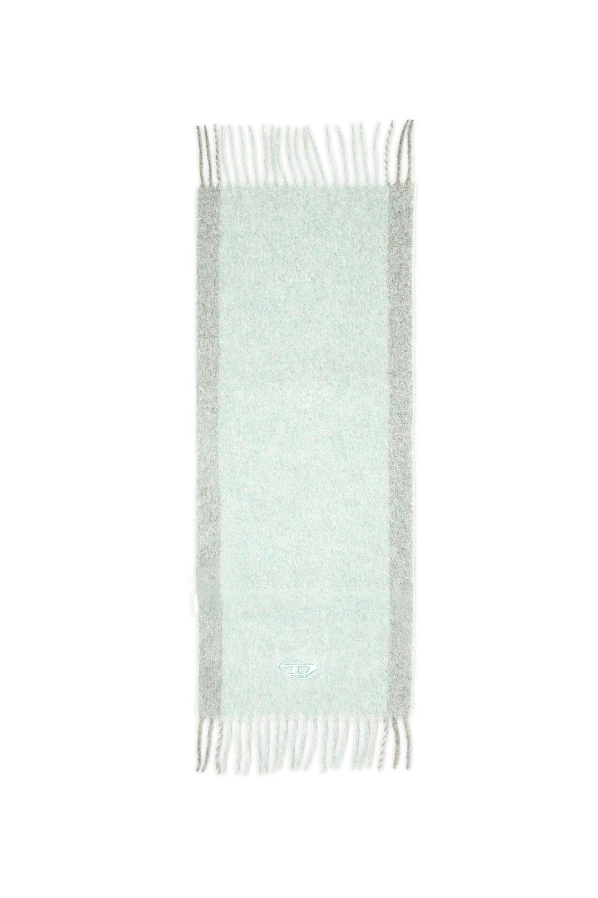 Diesel - S-OLID, Man's Wool-blend scarf with contrast stripes in Water Green - 2
