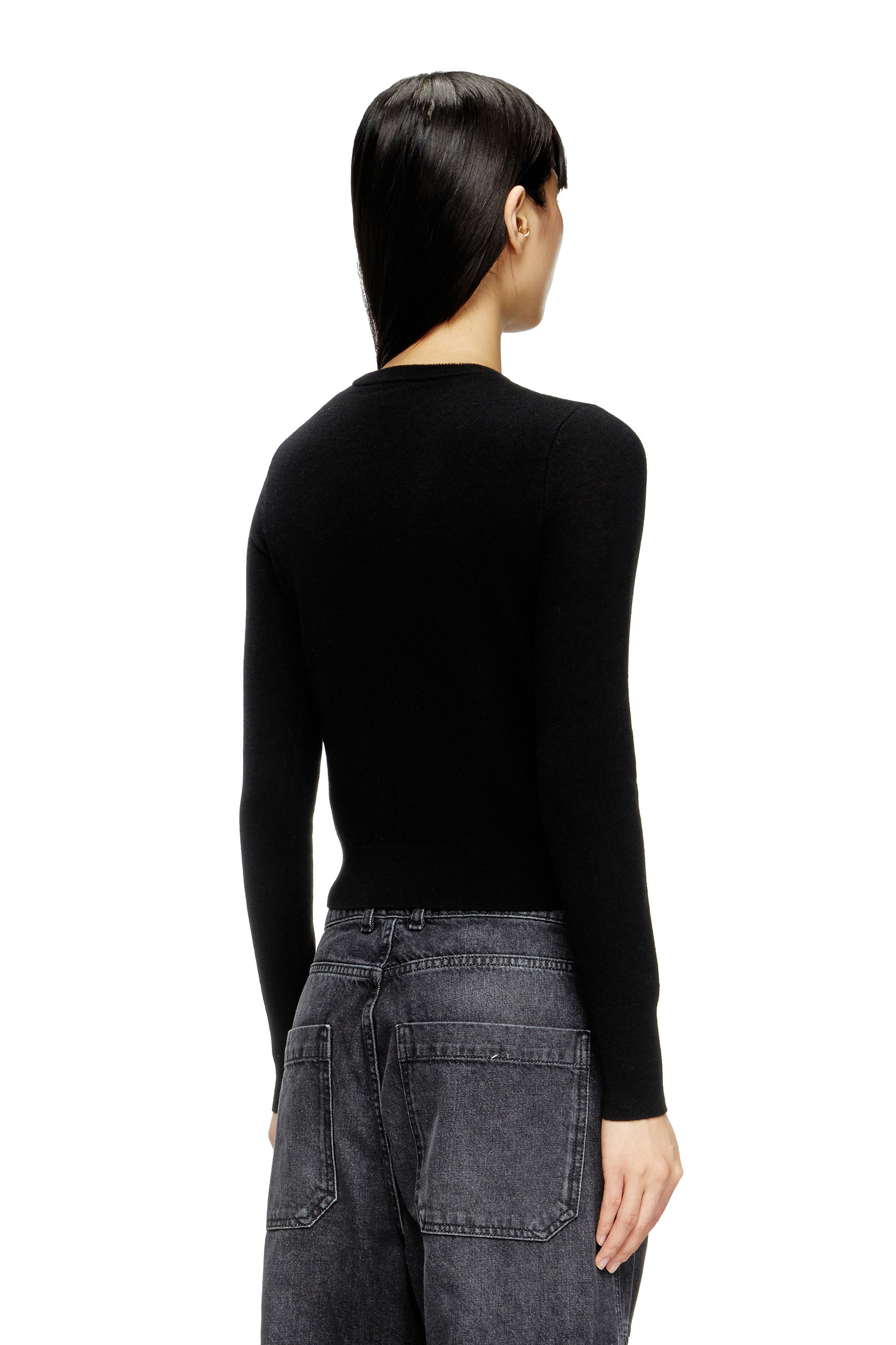 Diesel - M-AREESAX, Woman's Wool and cashmere top in Black - 4