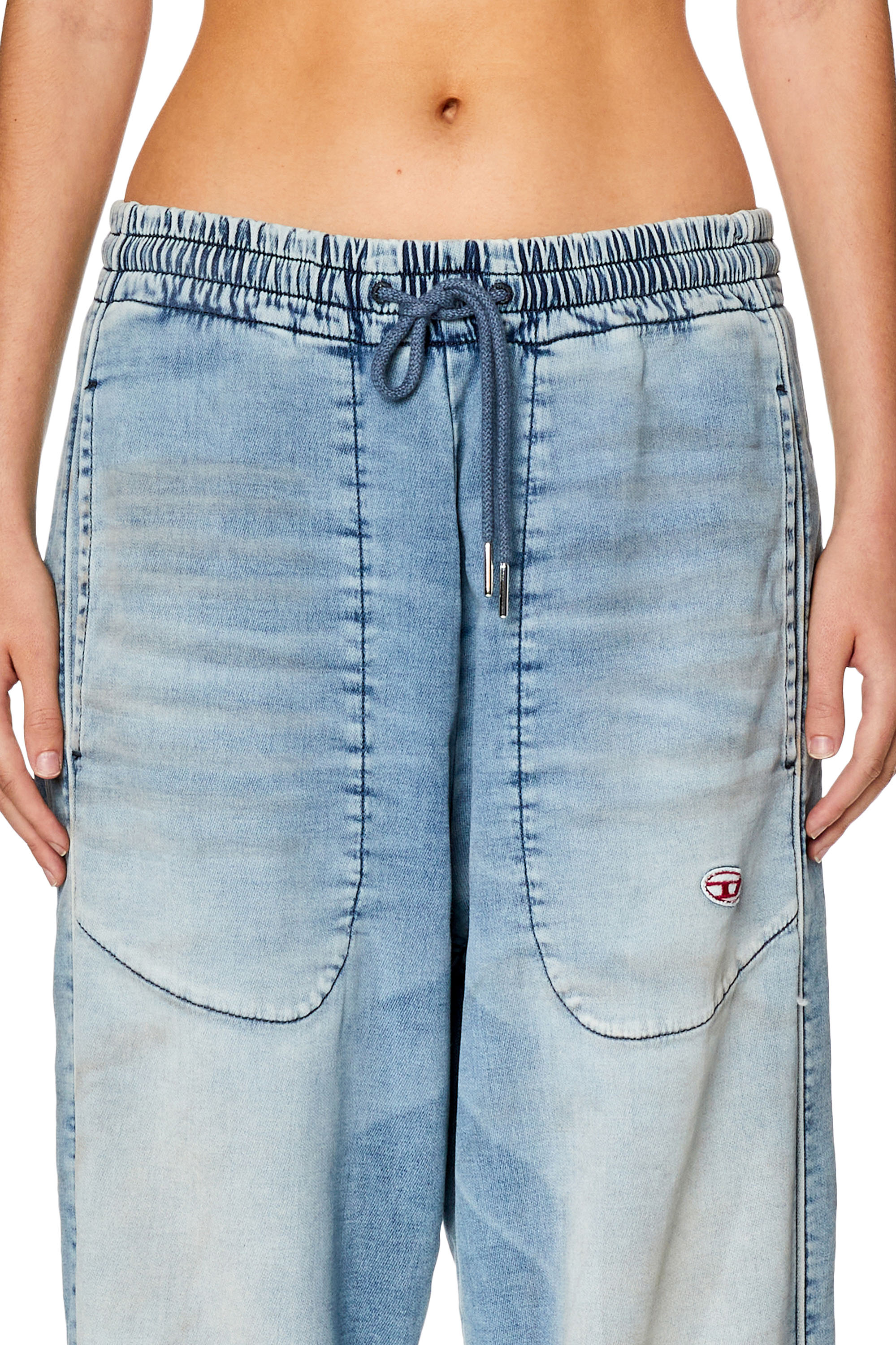 Diesel - Straight D-Martians Track Denim 068FK, Light Blue - Image 3