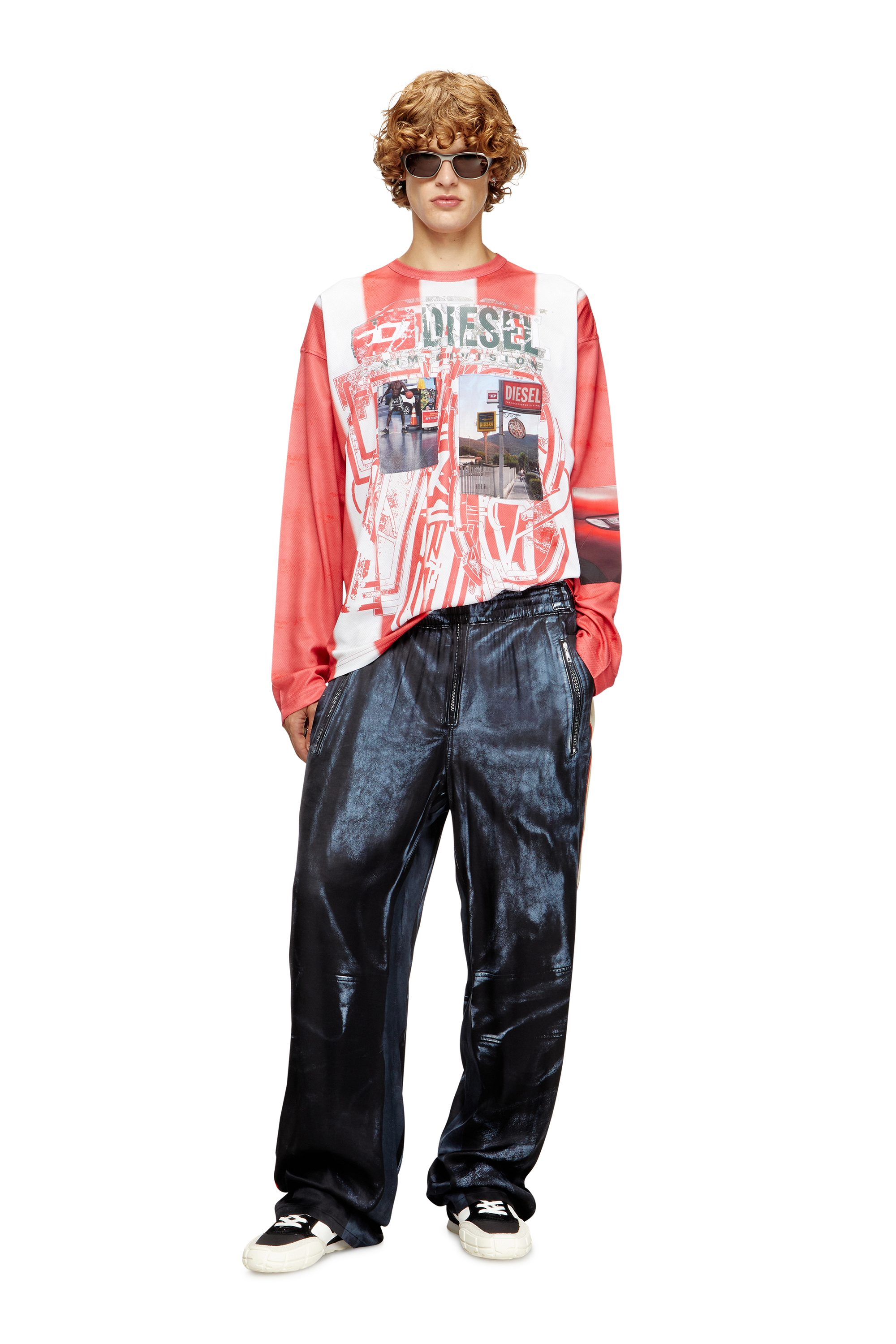 Diesel - S-PAGODHA LOW, Man's S-Pagodha-Sneakers in leather, suede and ripstop in Black/Red - 2