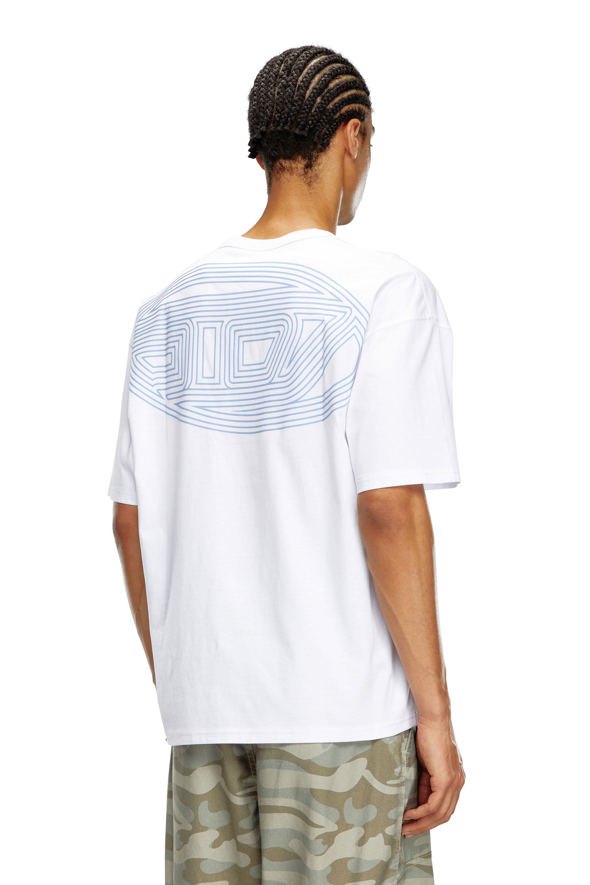 Diesel - T-BOXT-K18, Man's T-shirt with Oval D print and embroidery in White - 4