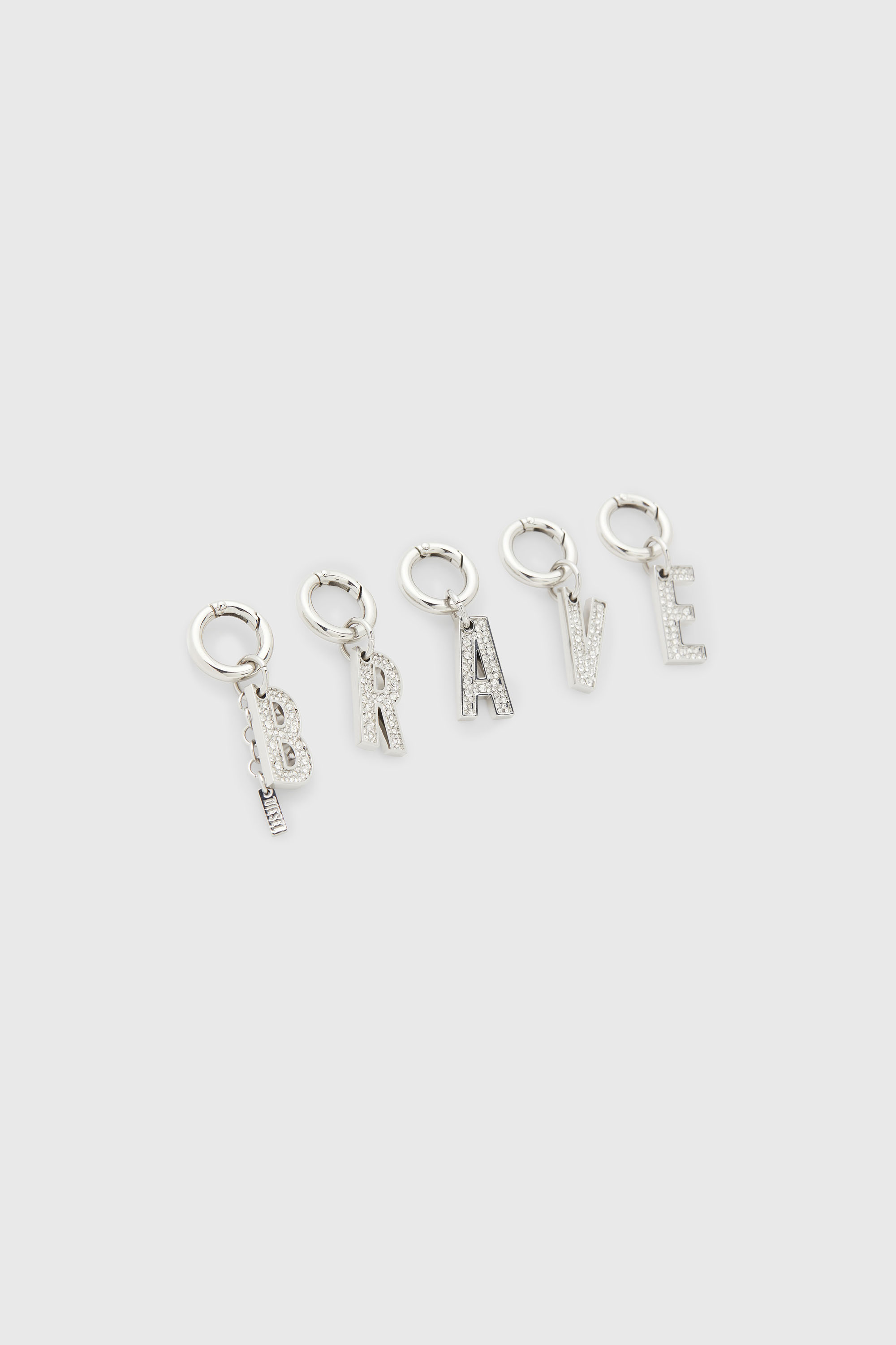 Diesel - CHARM-BRAVE, Woman's Metal BRAVE charms with rhinestones in Silver - 2