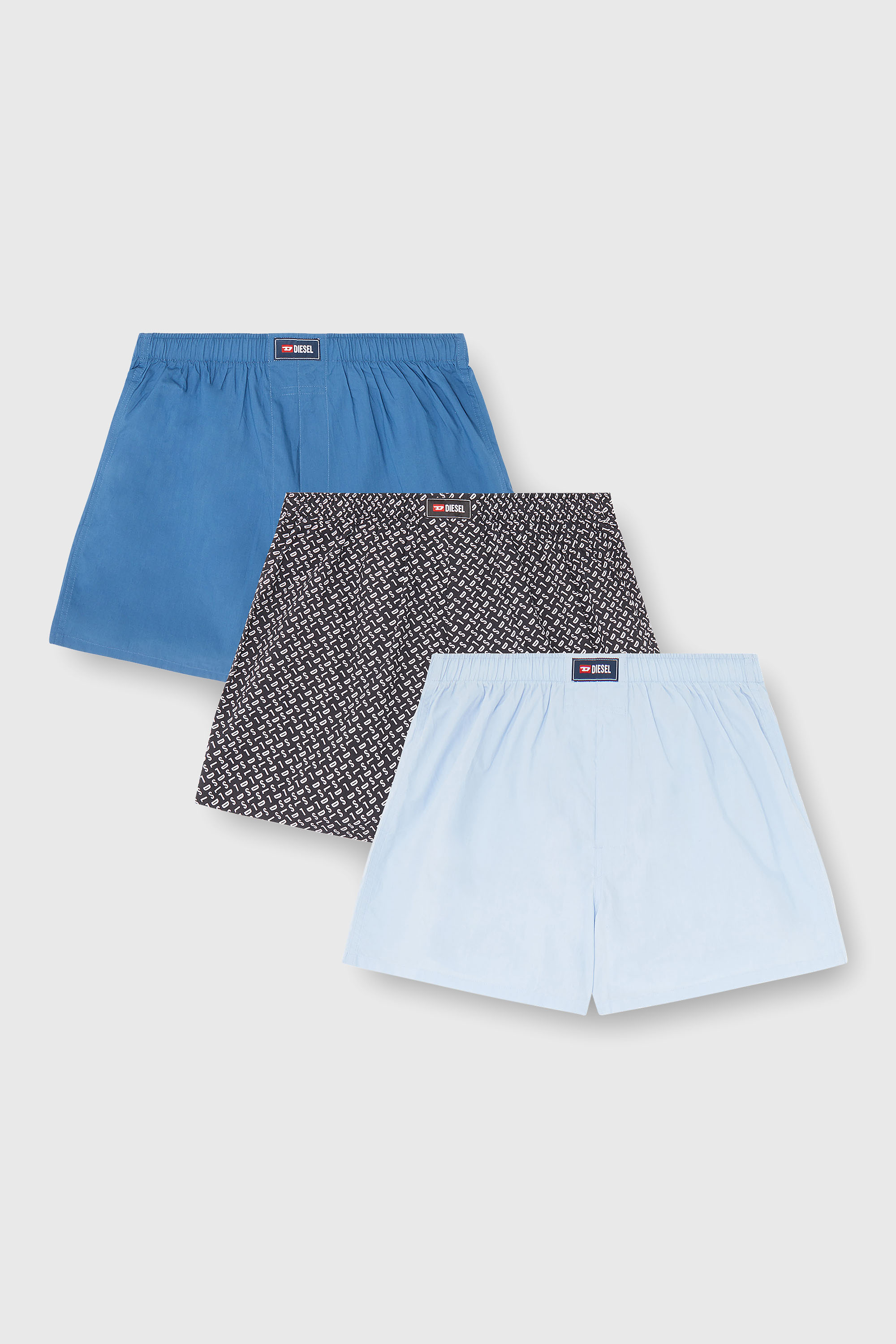 Diesel - RYAN-D-CORE-3PACK, Man's 3-pack cotton boxers solid and all-over DSL print in Multicolor - 2