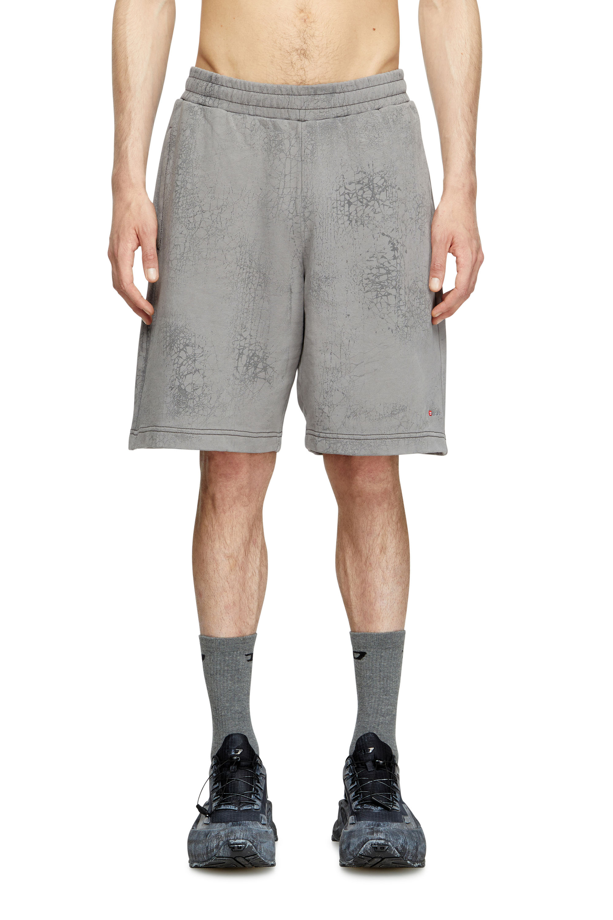 P-CREW, Grey Diesel - P-CREW, Man's Shorts in waxed jersey in Grey - 3