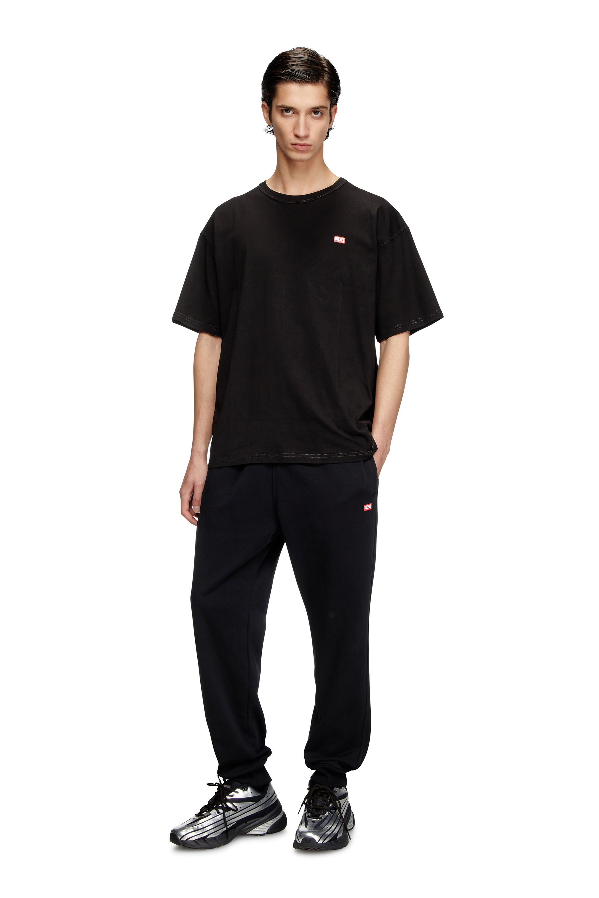 Diesel - P-TARGA-R1, Man's Track pants with small logo in Black - 1