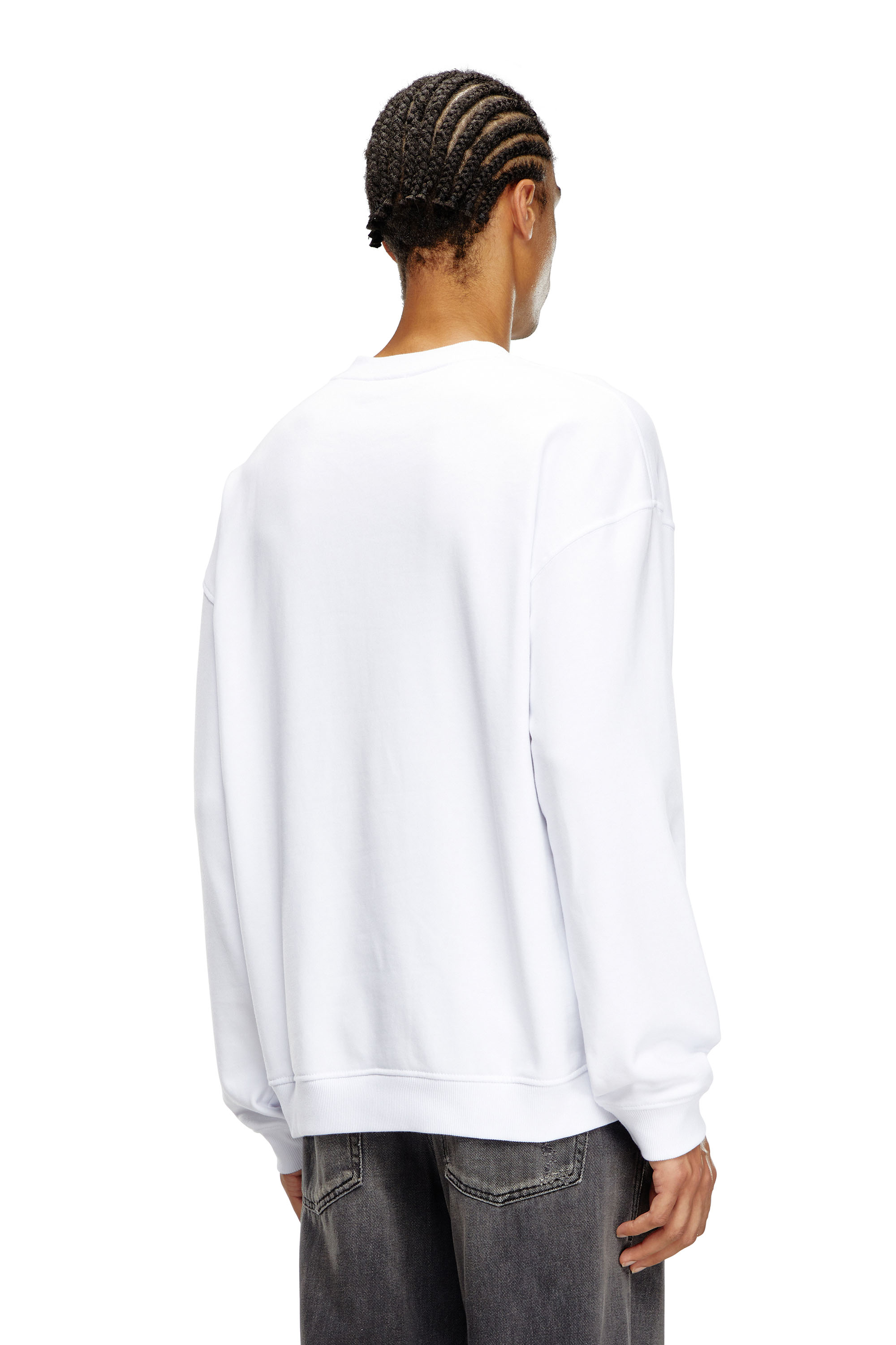 Diesel - S-BOXT-OD, Man's Sweatshirt with cut-out Oval D logo in White - 4