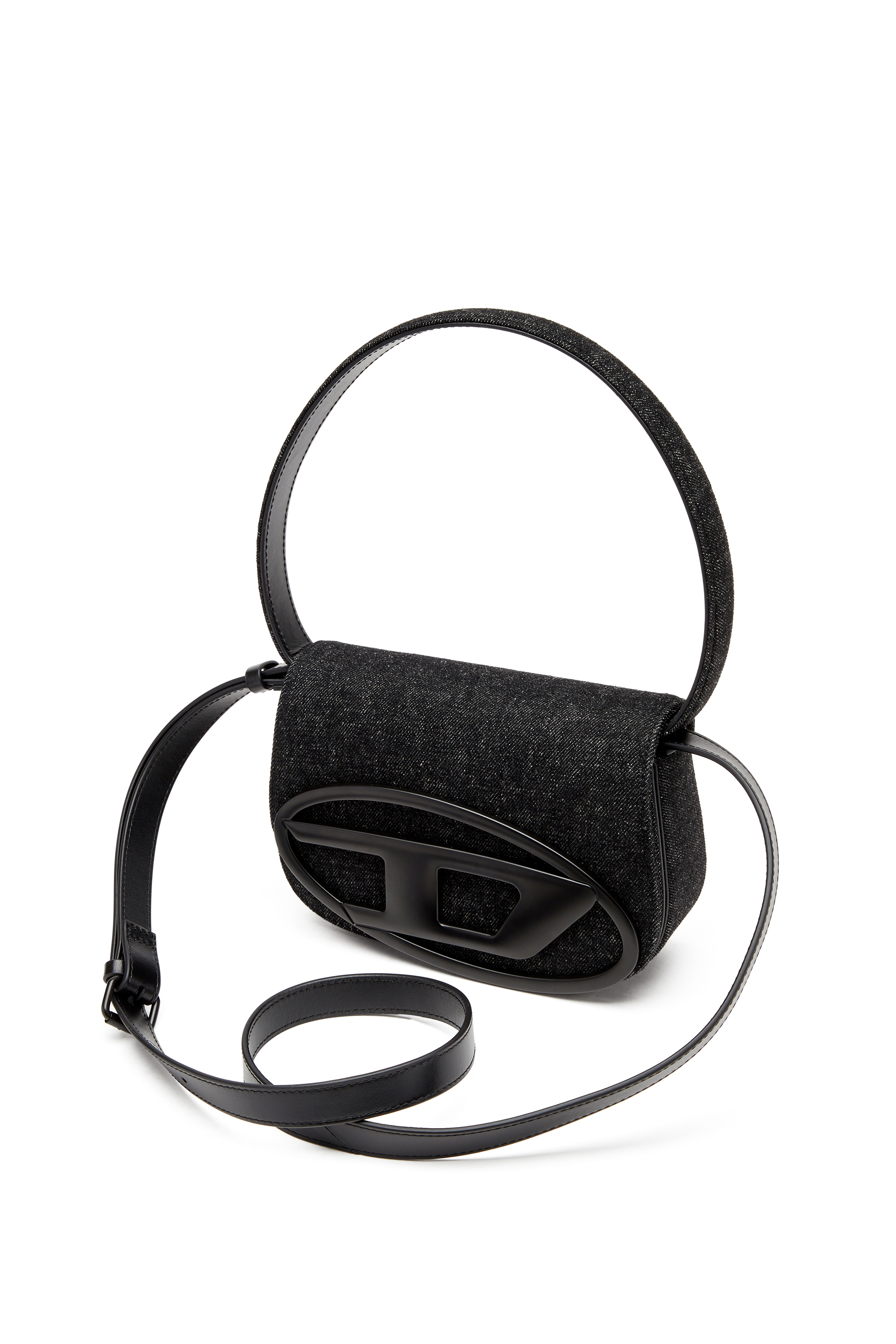 Diesel - 1DR, Woman's 1DR-Iconic shoulder bag in washed denim in Black - 5