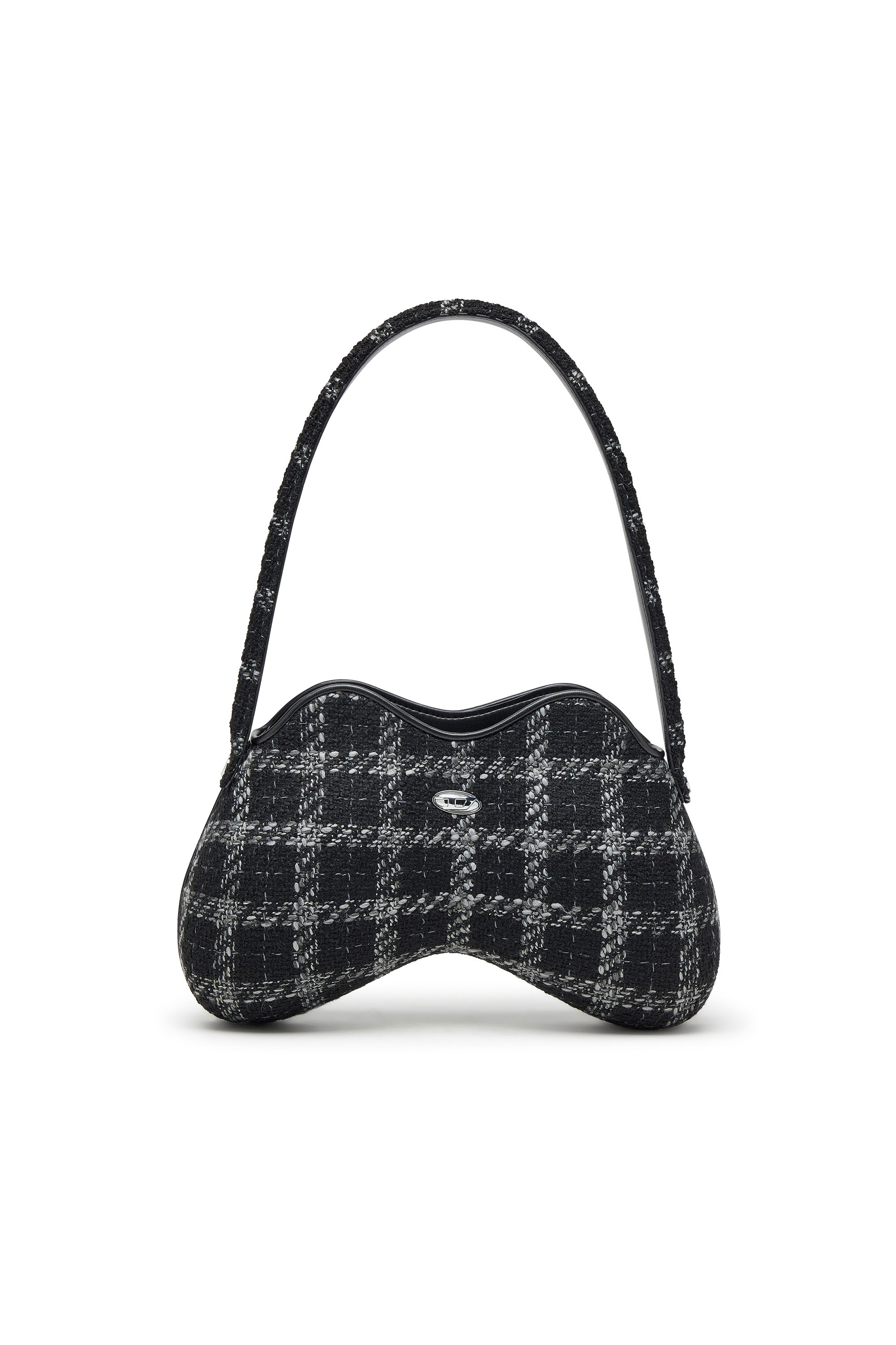 Diesel - DOUBLE-D SHOULDER, Woman's Double-D-Shoulder bag with houndstooth motif in Black - 1