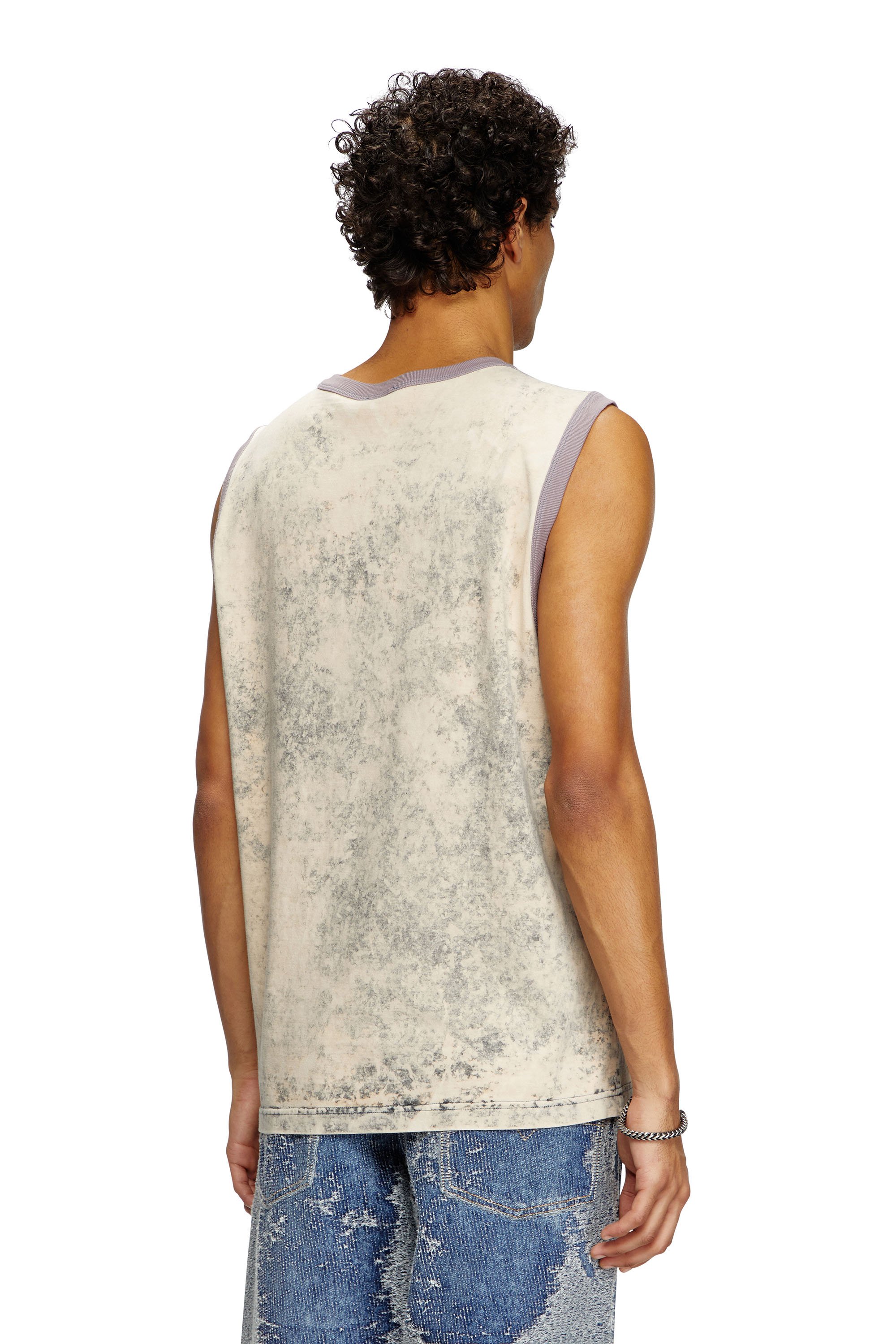 Diesel - T-BISCO-R1, Man's Treated tank top with Diesel Core logo in Light Grey - 4