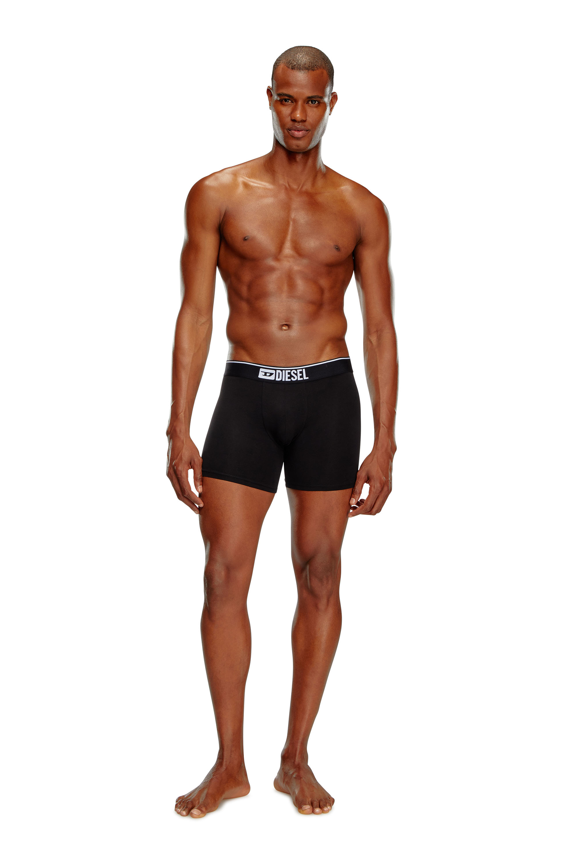 Diesel - UMBX-SEBASTIANTHREEPAC, Man's Three-pack of plain long boxer briefs in Black - 4